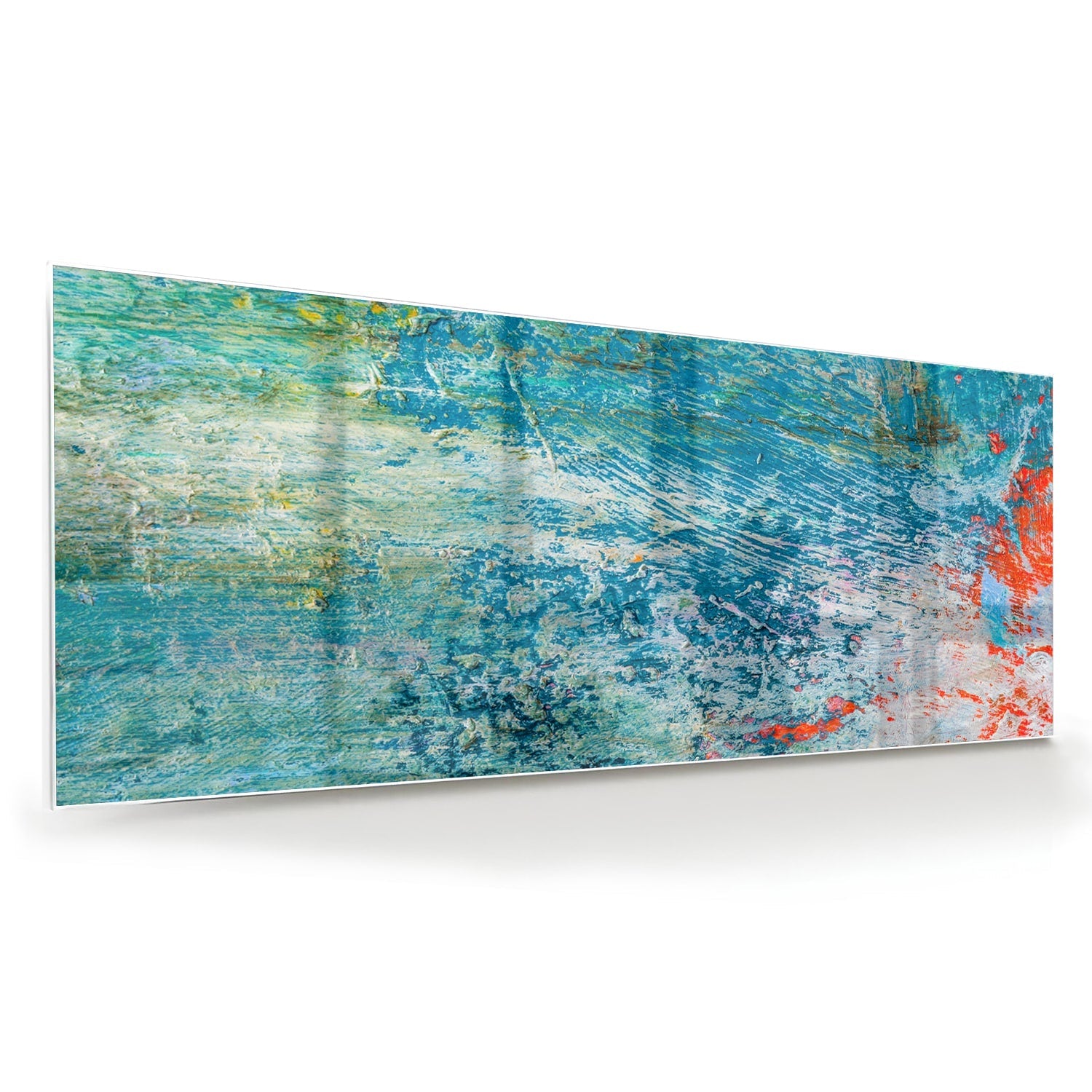 Farbenfrohes Glasbild mit abstraktem Muster – Glasbild aus Sicherheitsglas, Größe 60x60