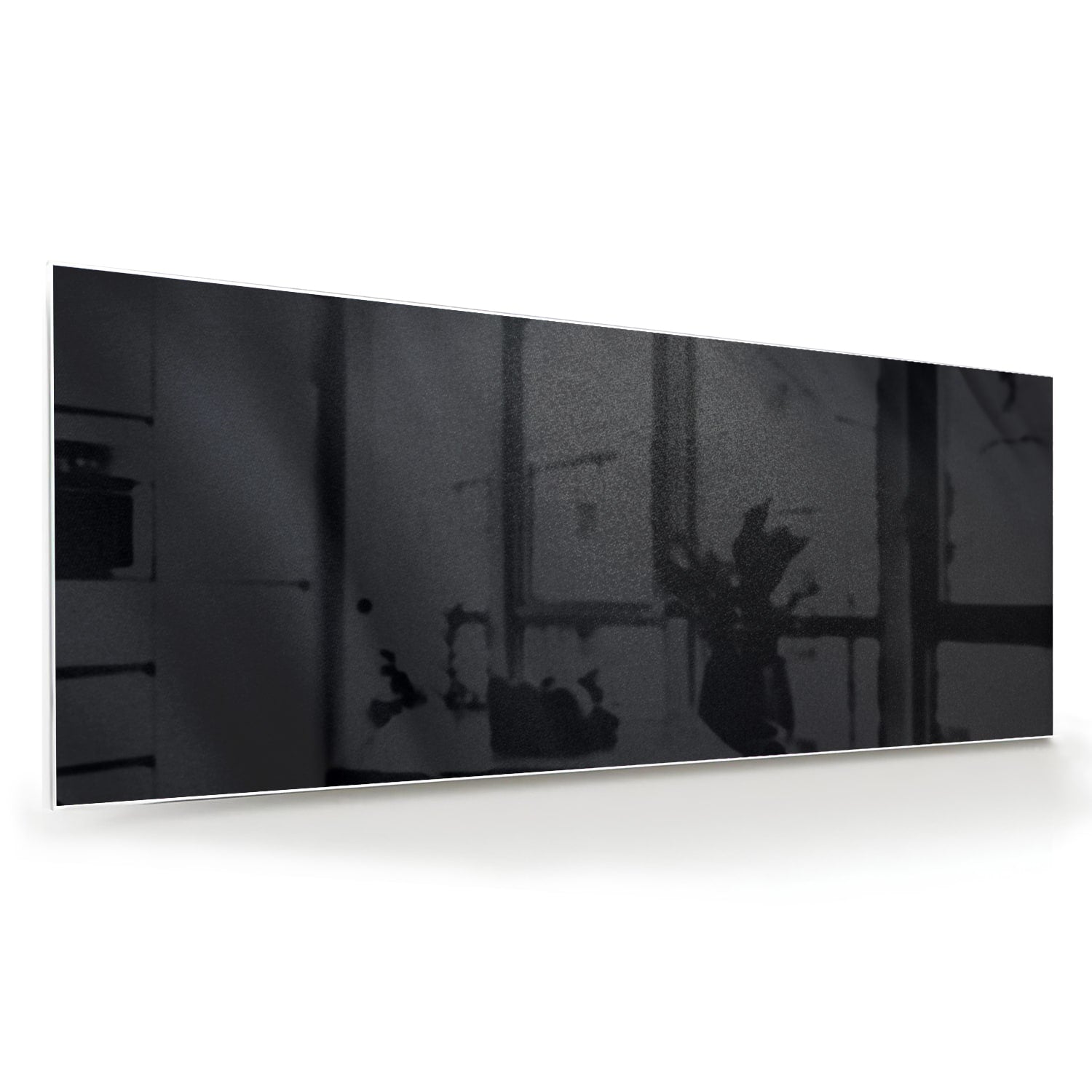Modernes Glasbild in abstrakten schwarzen Tönen – Glasbild aus Sicherheitsglas, Größe 60x60