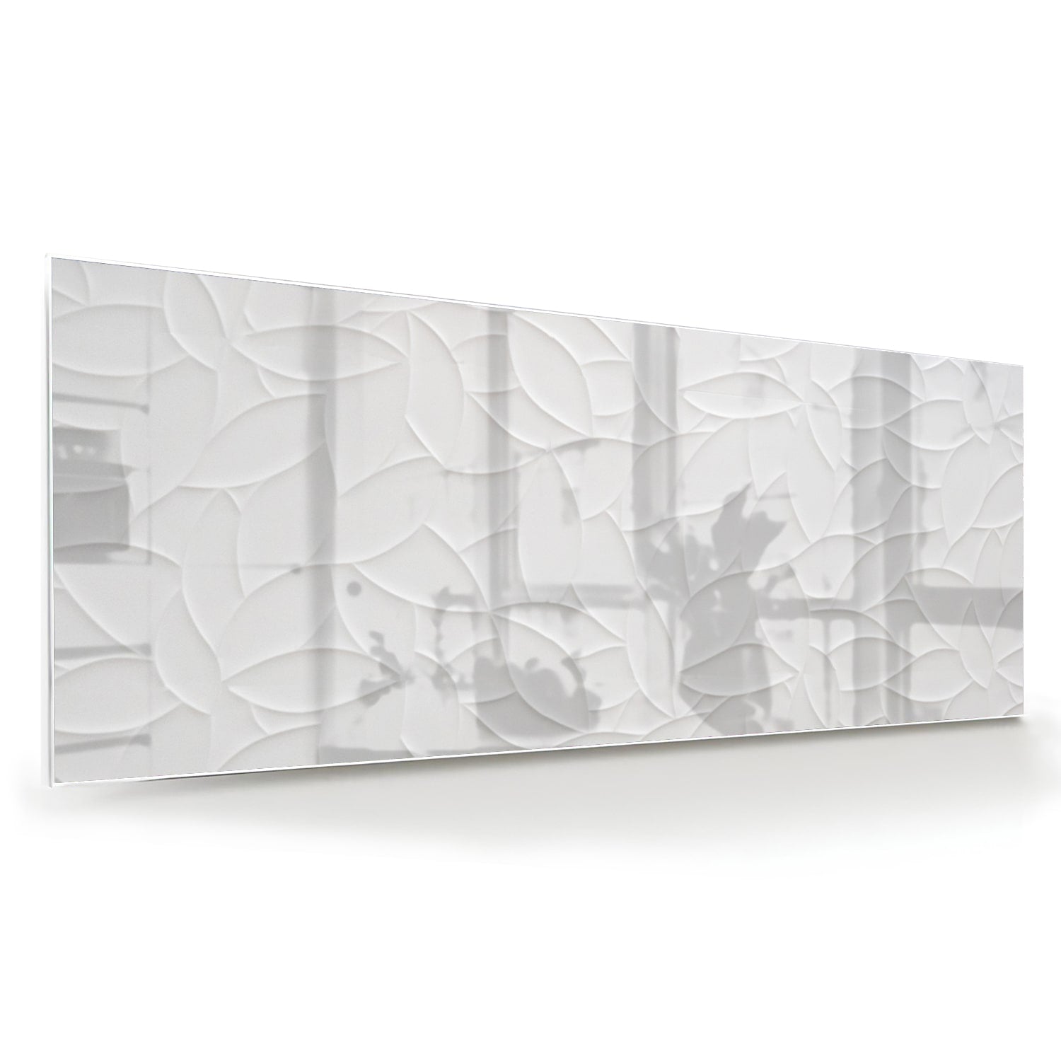 Elegantes Glasbild mit weißer Textur – Glasbild aus Sicherheitsglas, Größe 60x60