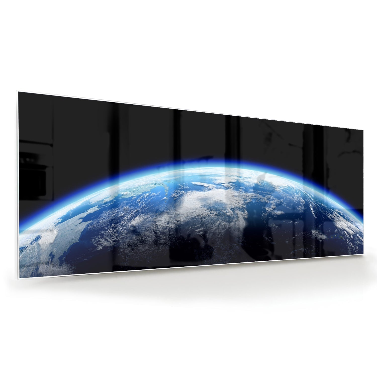 Wunderschönes Glasbild mit der Erde – Glasbild aus Sicherheitsglas, Größe 60x60