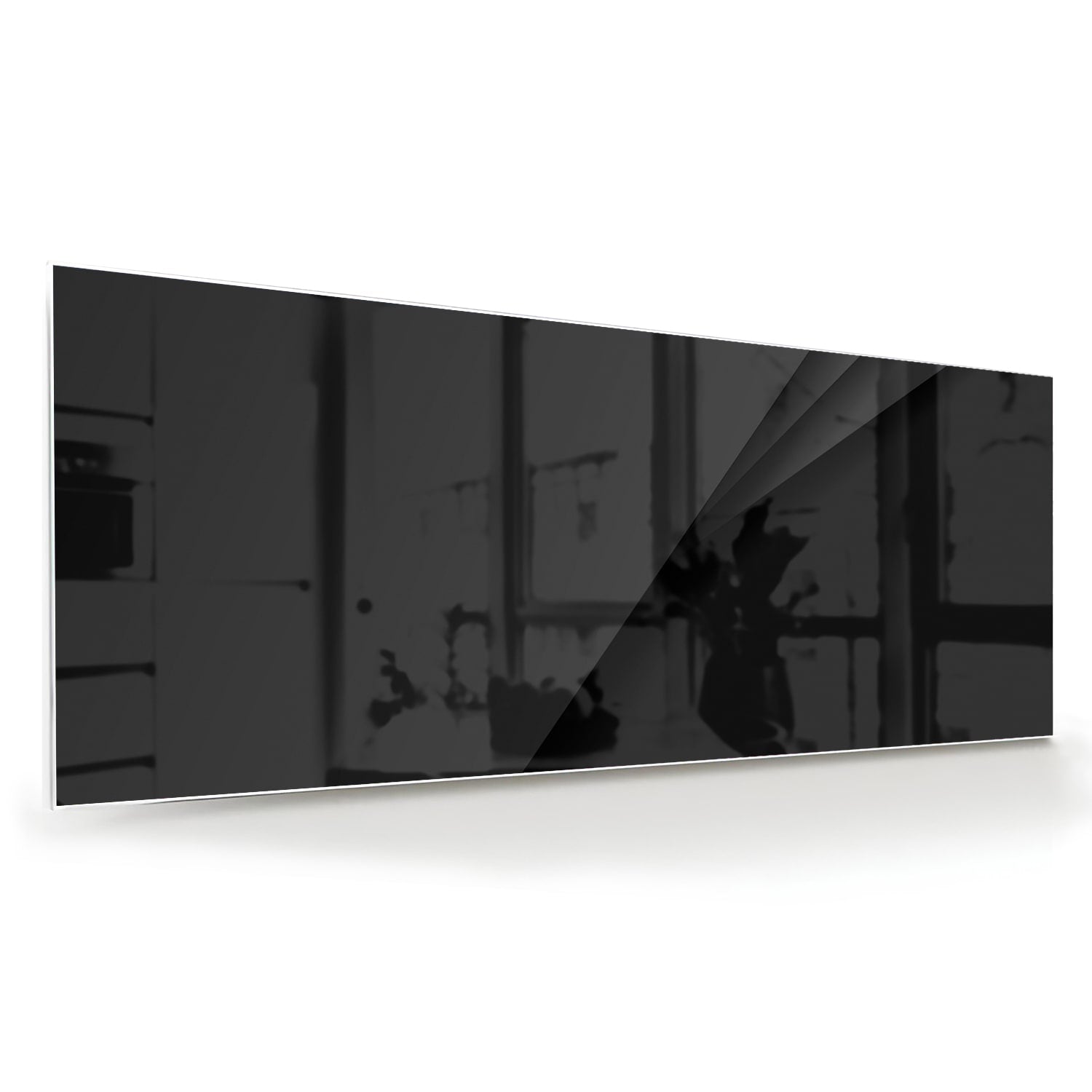 Modernes schwarzes Glasbild für ein stilvolles Interieur – Glasbild aus Sicherheitsglas, Größe 60x60