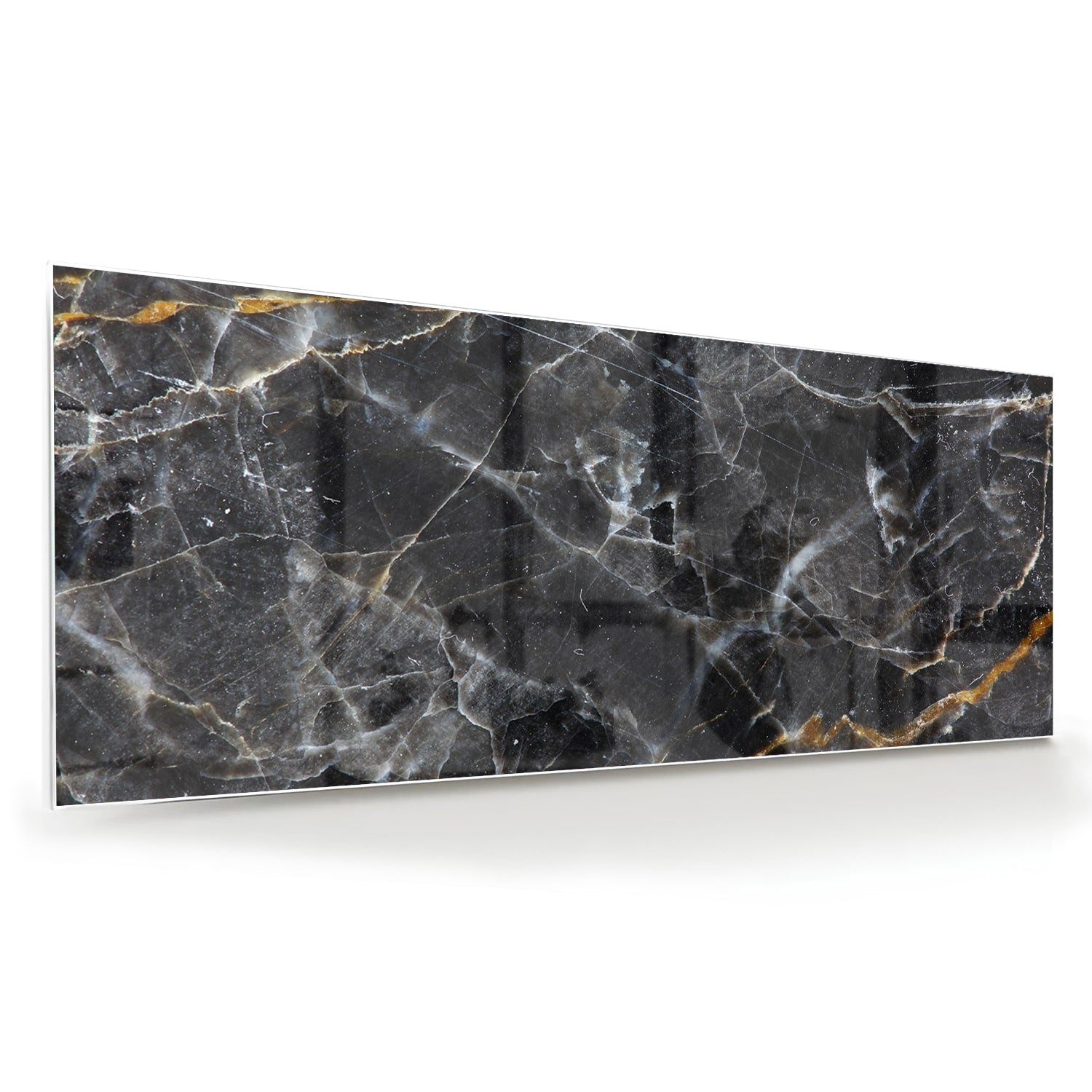 Elegantes Glasbild mit Marmormuster – Glasbild aus Sicherheitsglas, Größe 60x60