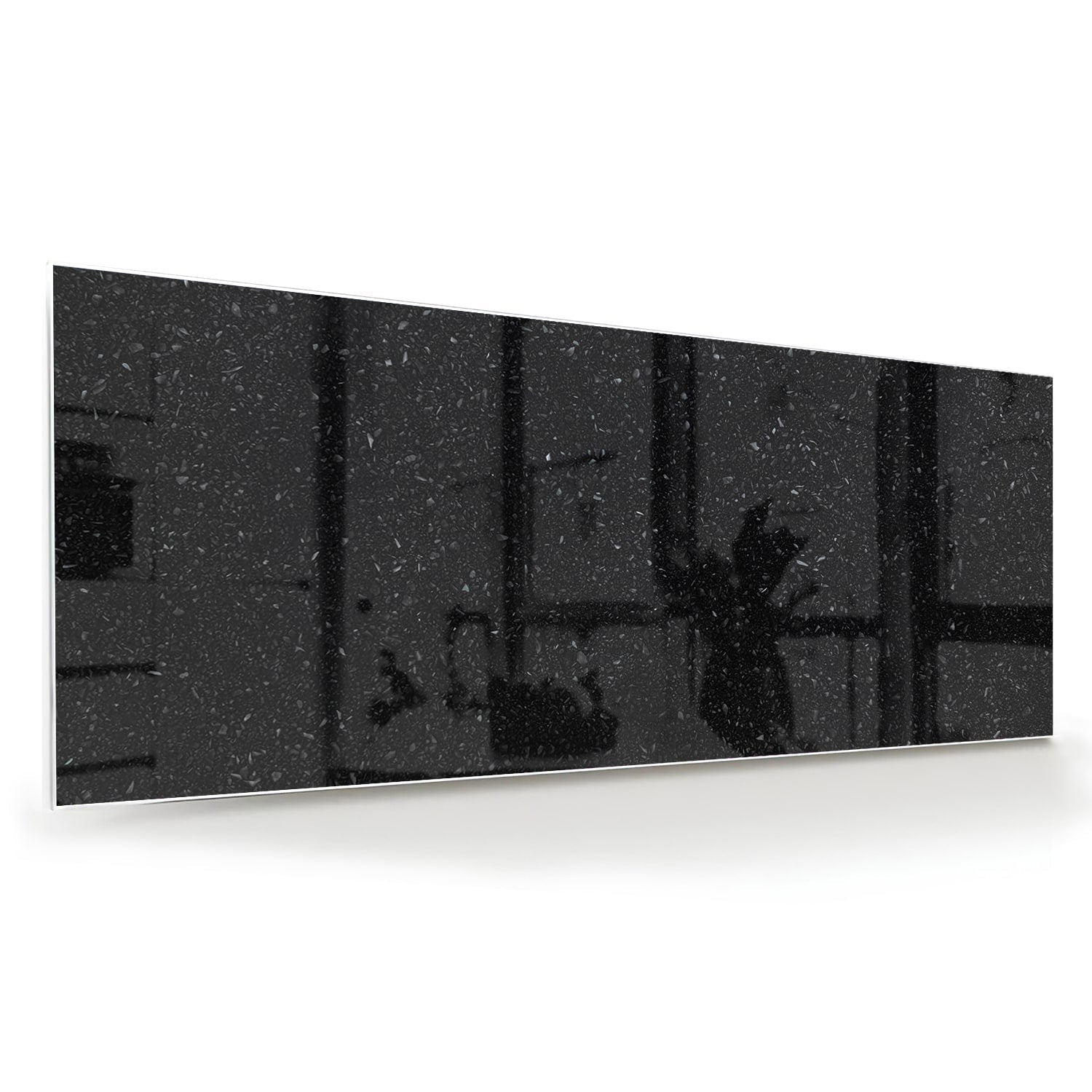 Elegantes glänzendes schwarzes Glasbild – Glasbild aus Sicherheitsglas, Größe 60x60
