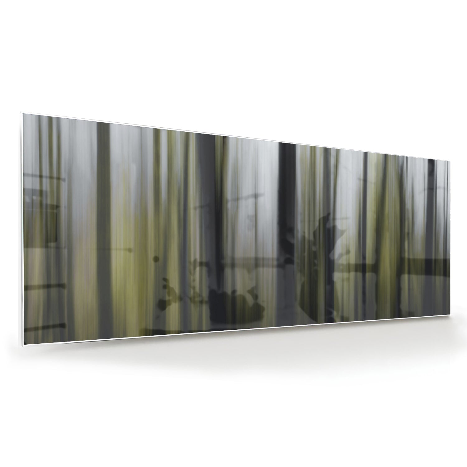 Glasbild mit grünem Bambus in einem modernen Wohnzimmer – Glasbild aus Sicherheitsglas, Größe 60x60