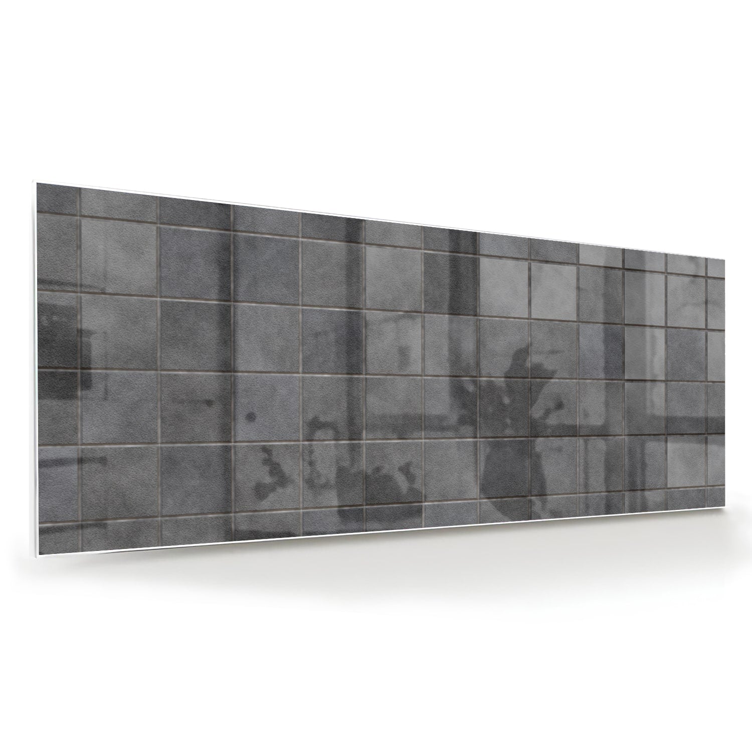 Modernes Glasbild mit Grautönen – Glasbild aus Sicherheitsglas, Größe 60x60