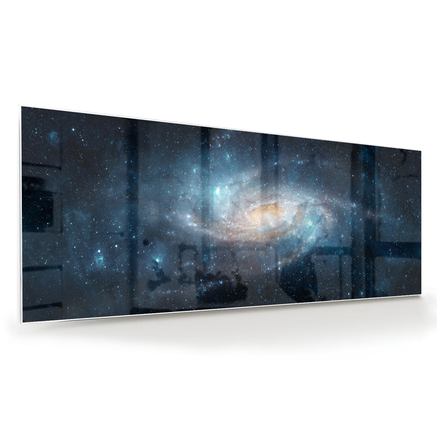 Mystisches Glasbild mit einer Galaxie – Glasbild aus Sicherheitsglas, Größe 60x60