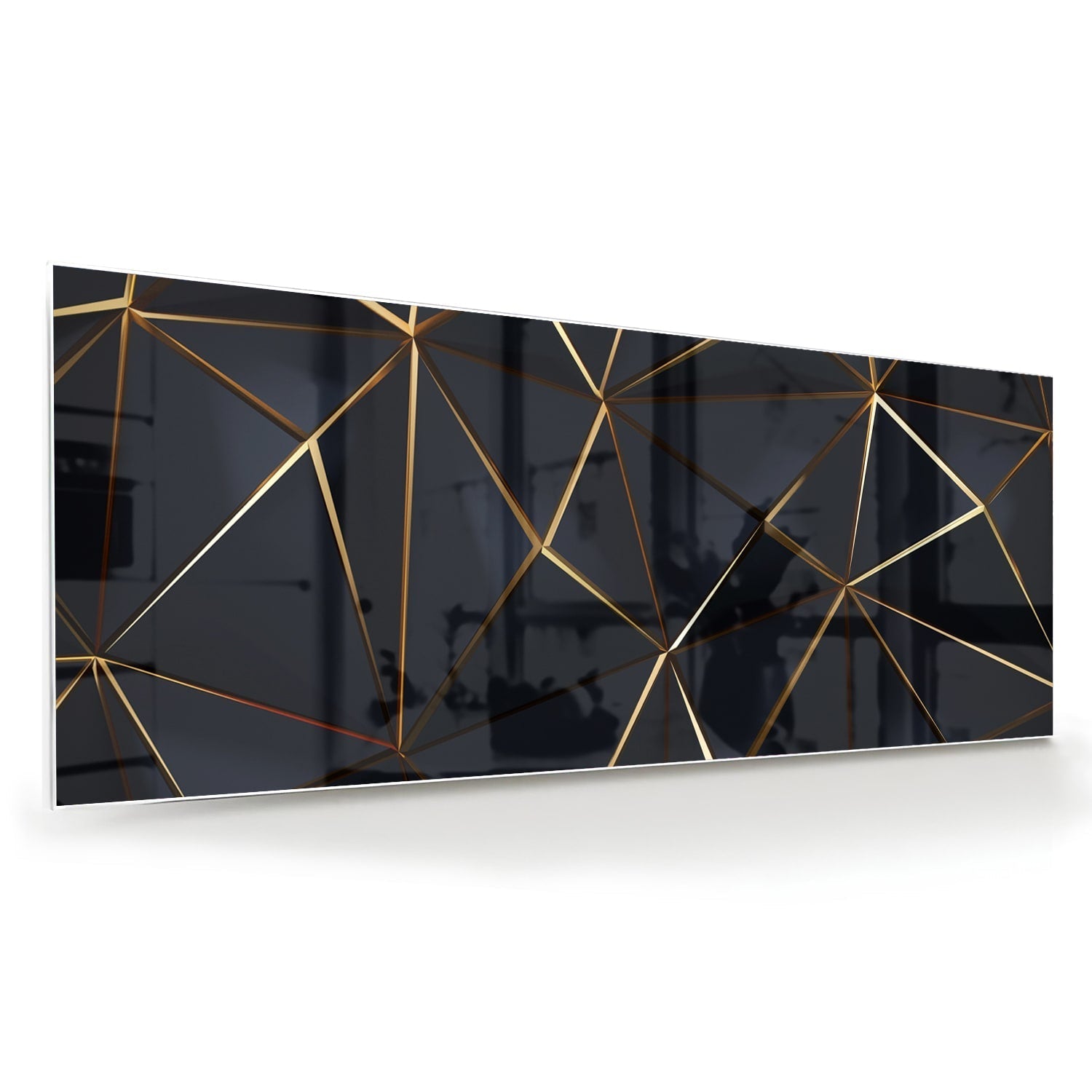 Modernes Glasbild mit goldenen Akzenten