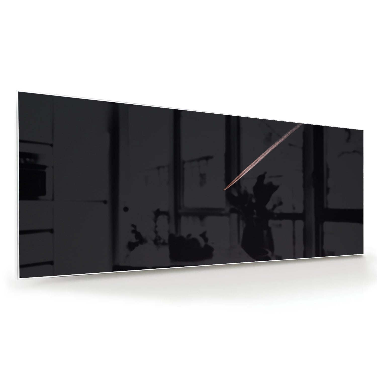 Modernes Glasbild mit schwarzem Hintergrund – Glasbild aus Sicherheitsglas, Größe 60x60