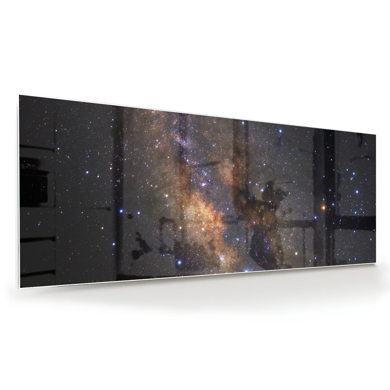 Abstraktes Glasbild mit dem Universum – Glasbild aus Sicherheitsglas, Größe 60x60