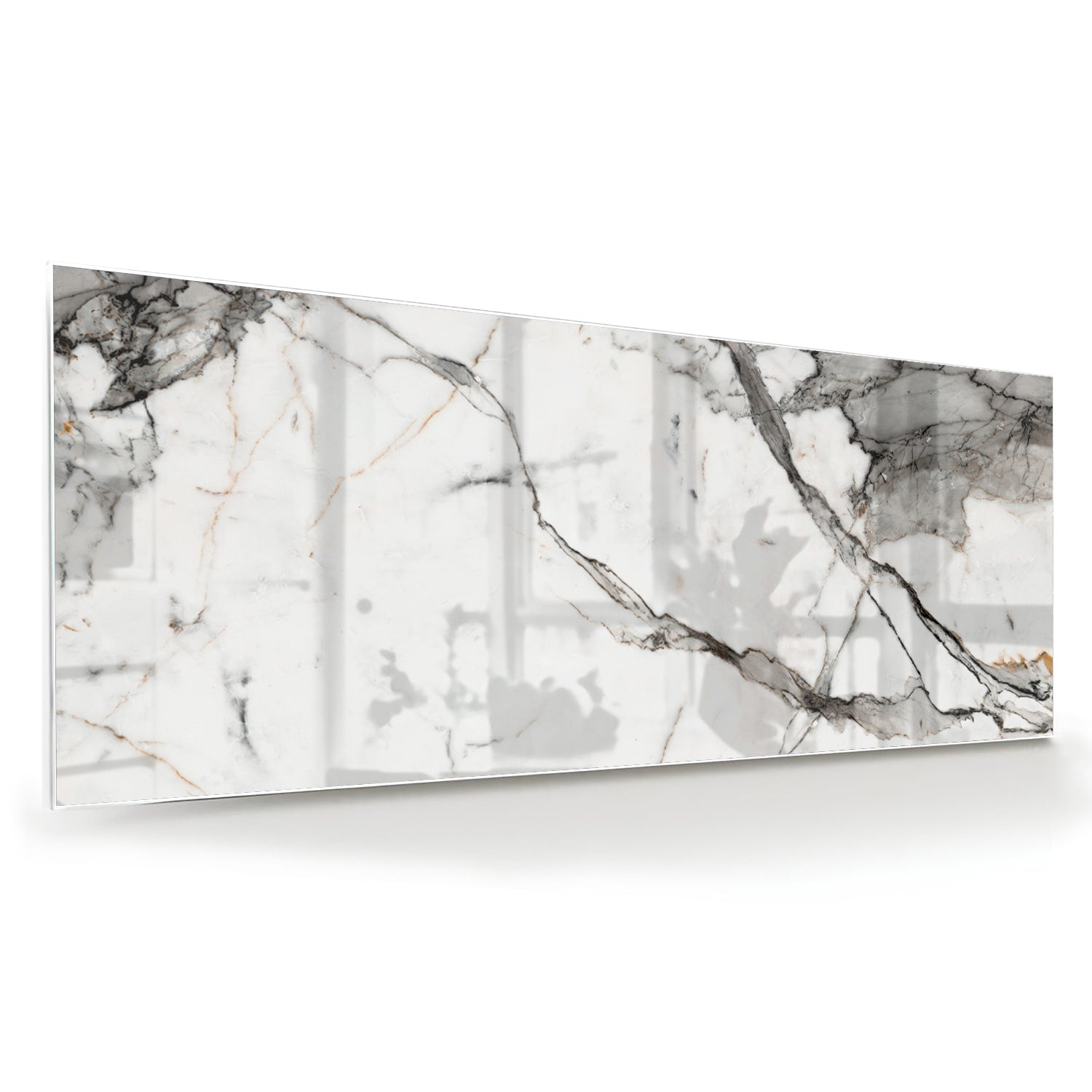 Elegantes Glasbild in Marmoroptik – Glasbild aus Sicherheitsglas, Größe 60x60