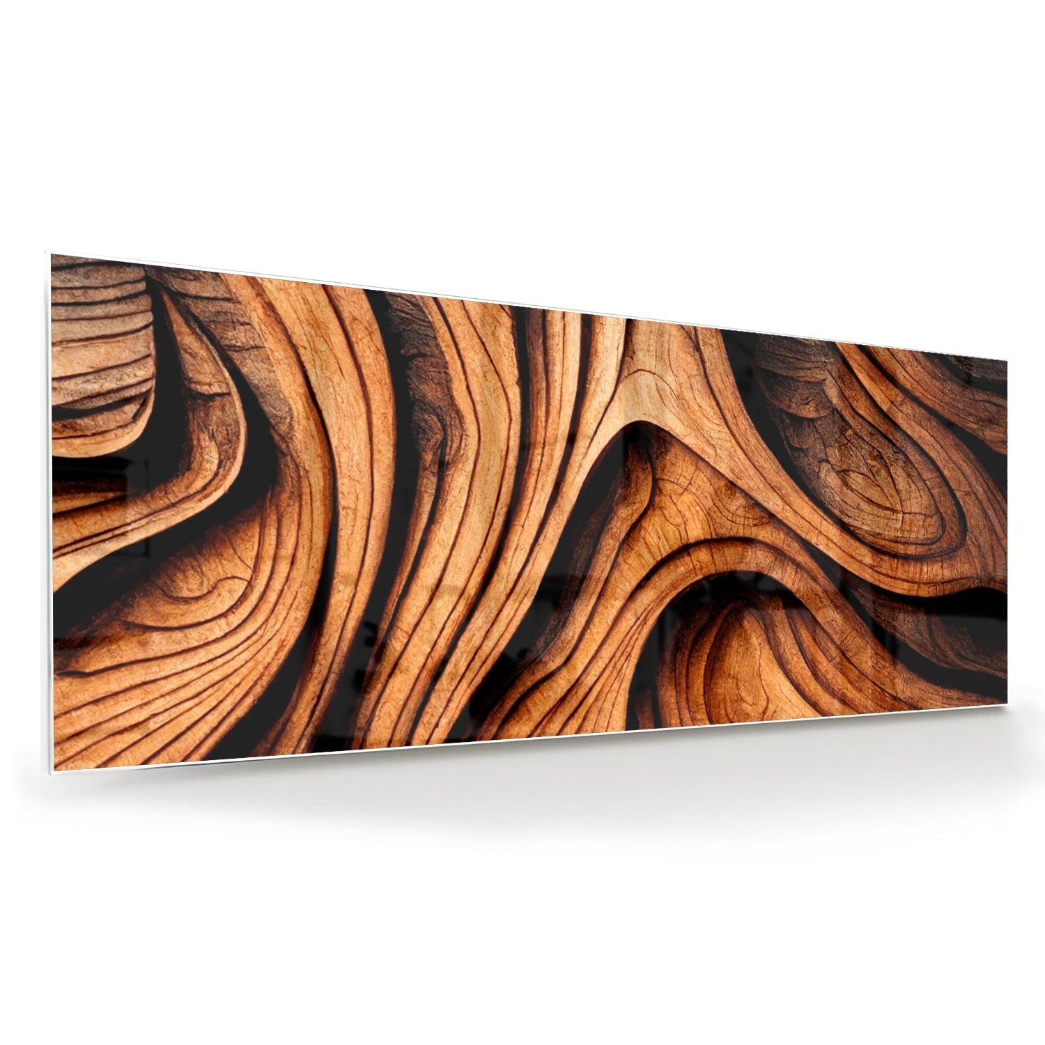Elegantes Glasbild mit Holzstruktur