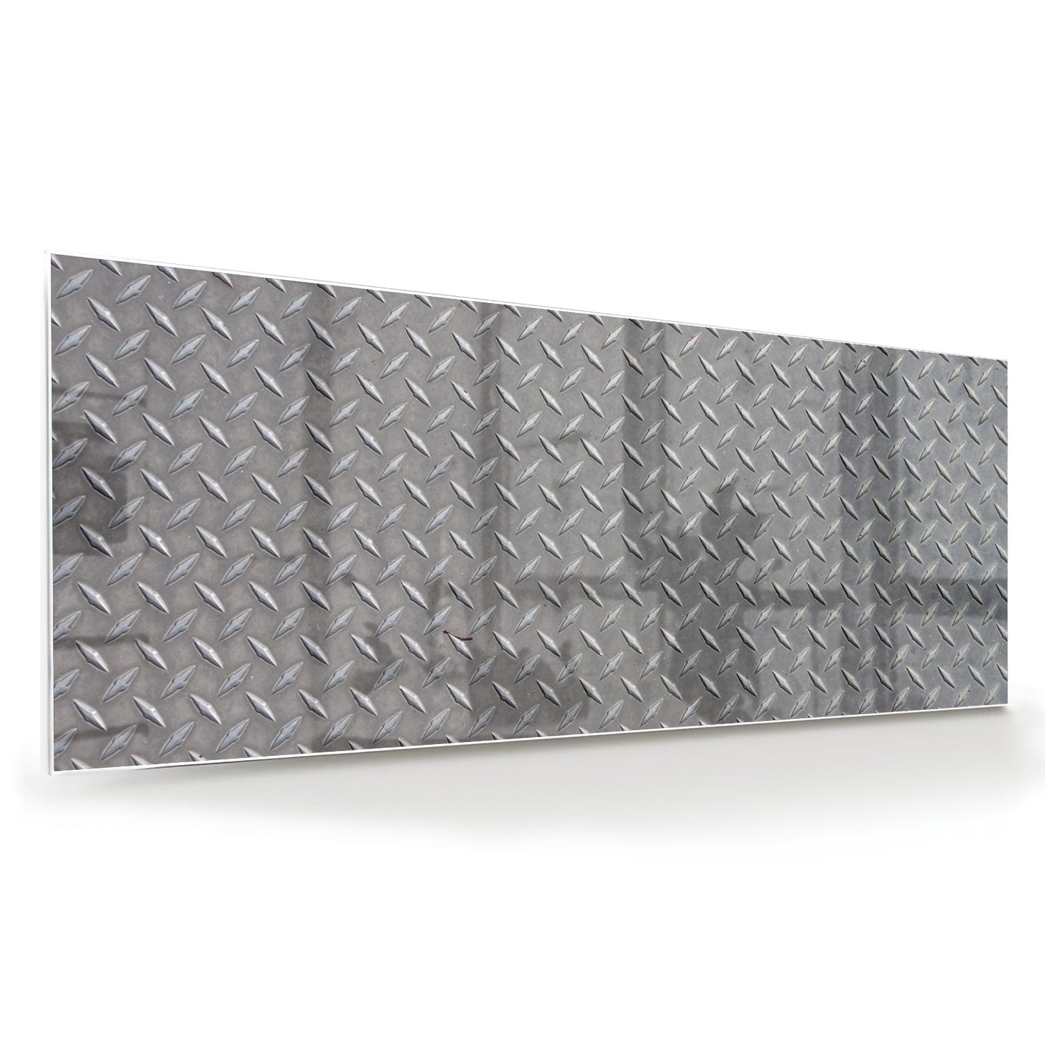 Industrielles Glasbild mit Karomuster – Glasbild aus Sicherheitsglas, Größe 60x60