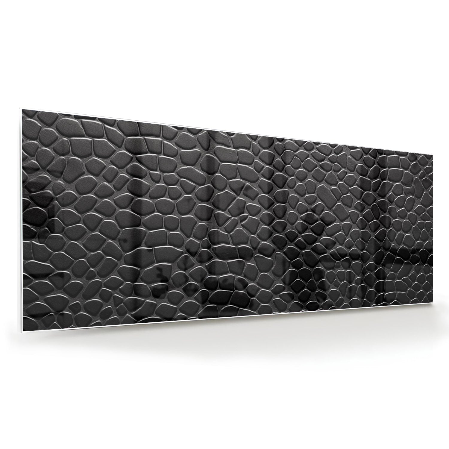 Modernes Glasbild mit Textur in schwarz