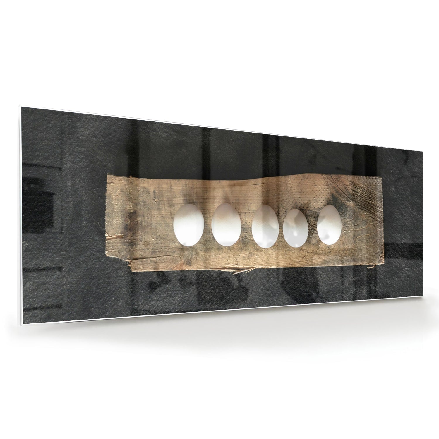 Elegantes Glasbild mit beleuchteten Akzenten – Glasbild aus Sicherheitsglas, Größe 60x60