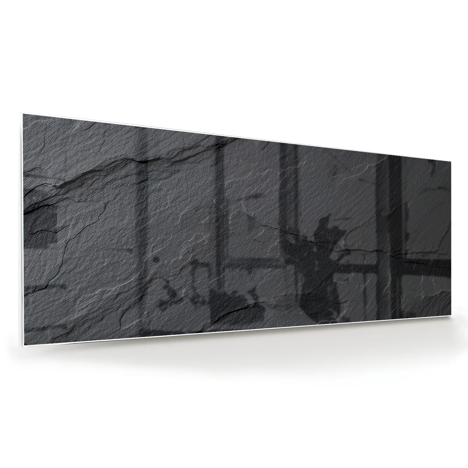 Modernes Glasbild mit abstraktem Schwarz-Weiß-Muster – Glasbild aus Sicherheitsglas, Größe 60x60