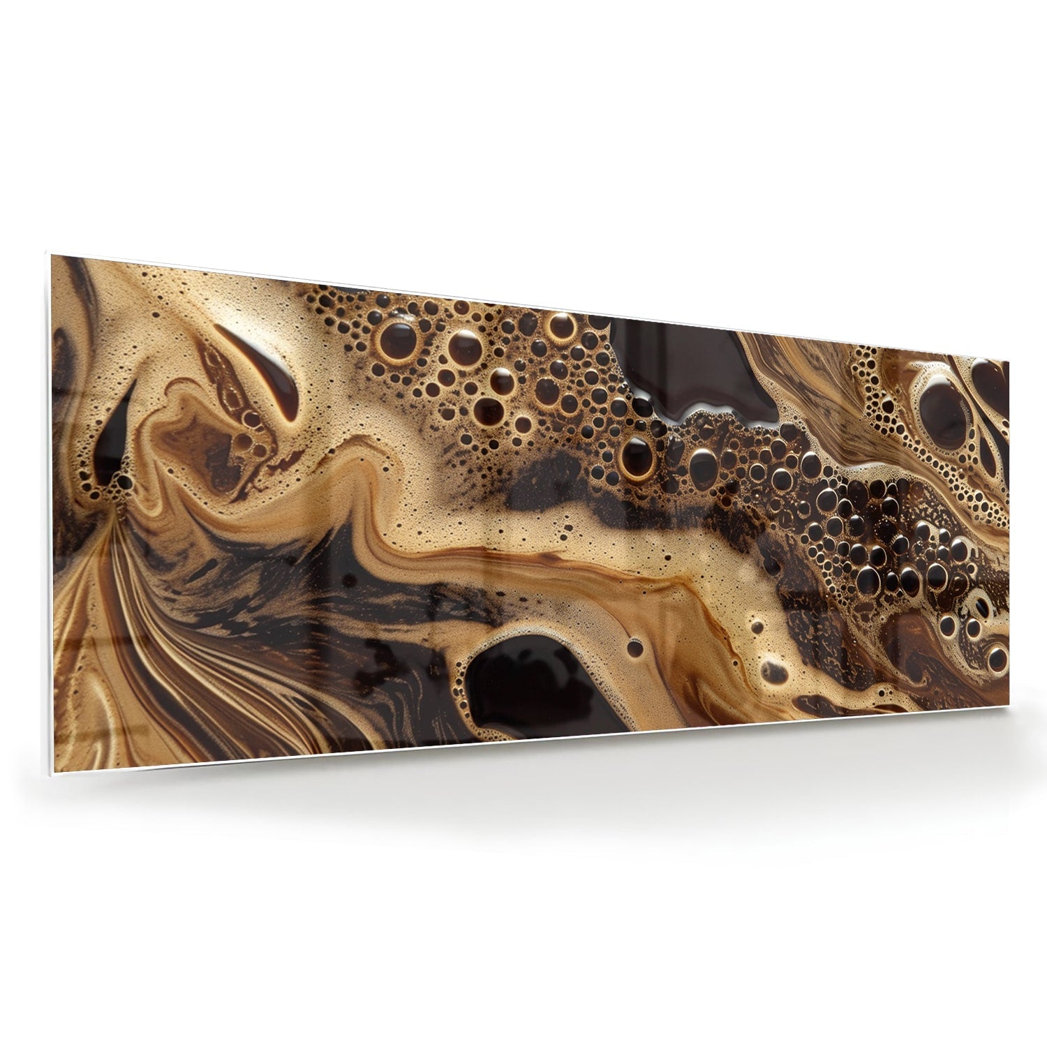 Abstraktes Glasbild in erdigen Farbtönen – Glasbild aus Sicherheitsglas, Größe 60x60