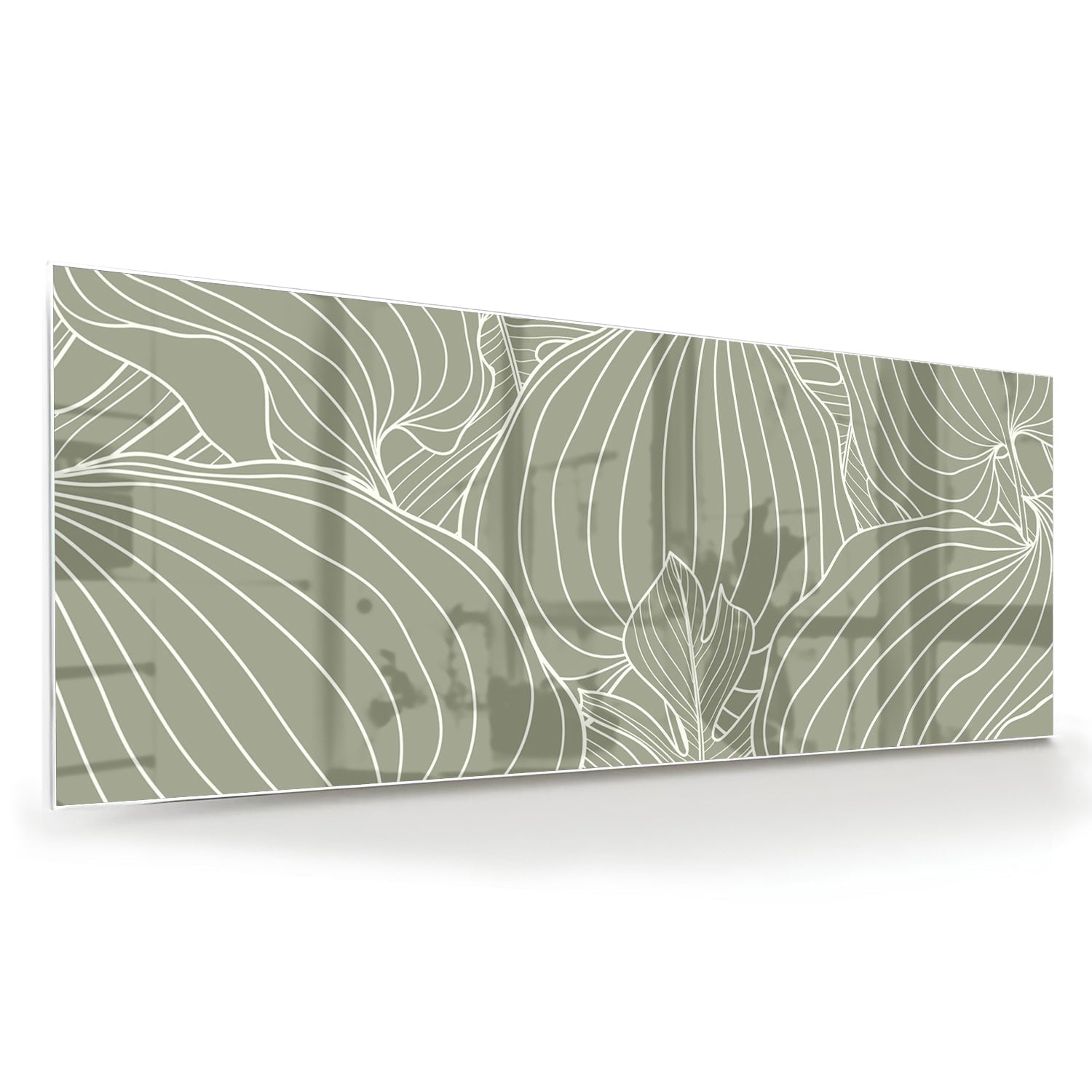 Glasbild mit sanften Linien und Erdtönen – Glasbild aus Sicherheitsglas, Größe 60x60