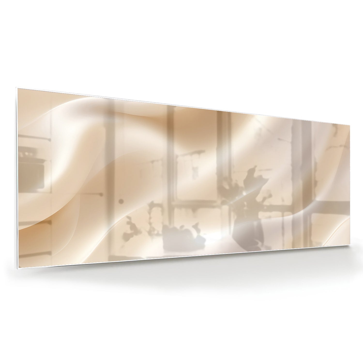 Minimalistisches Glasbild mit warmen Farbtönen – Glasbild aus Sicherheitsglas, Größe 60x60