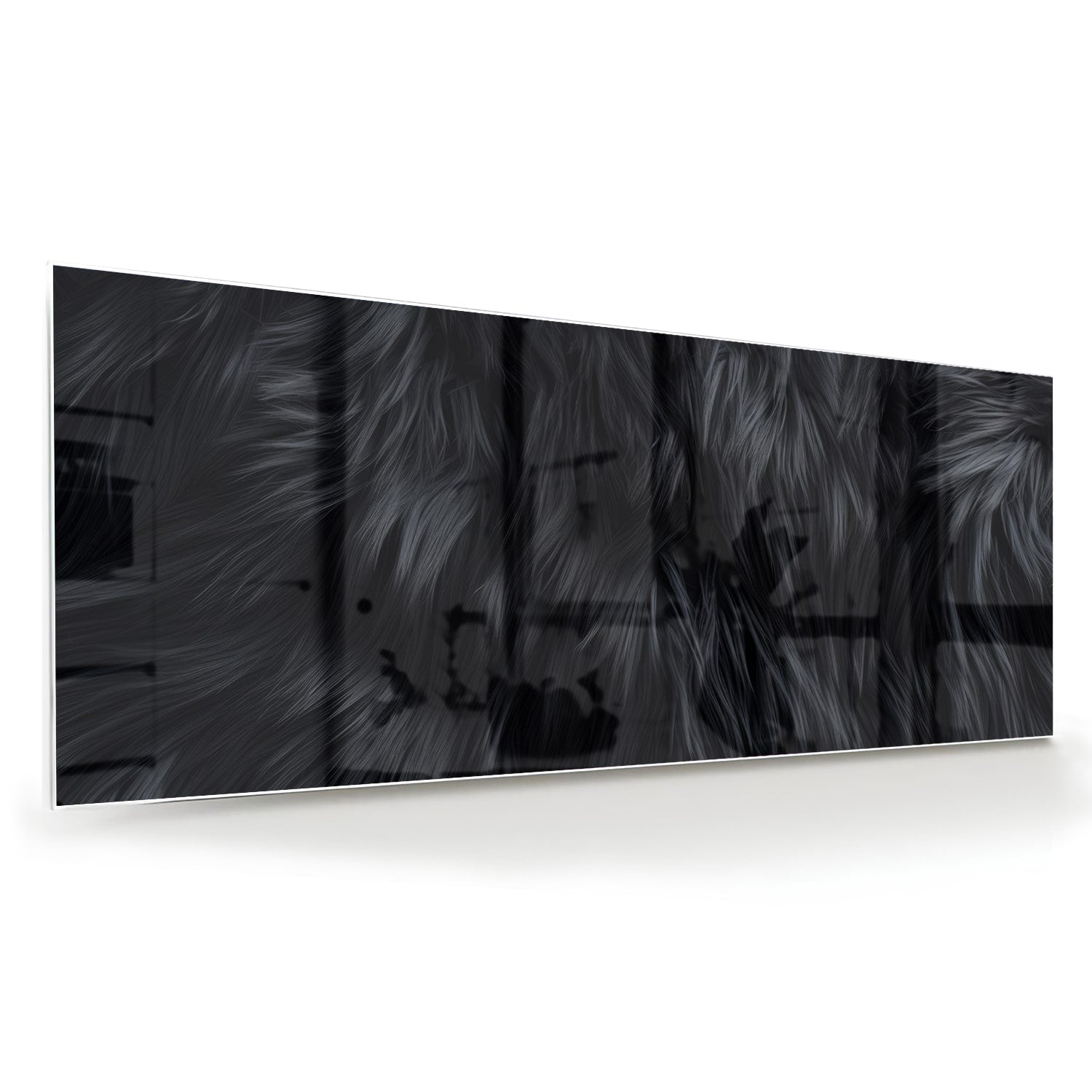 Schwarzes Glasbild mit abstraktem Muster – Glasbild aus Sicherheitsglas, Größe 60x60