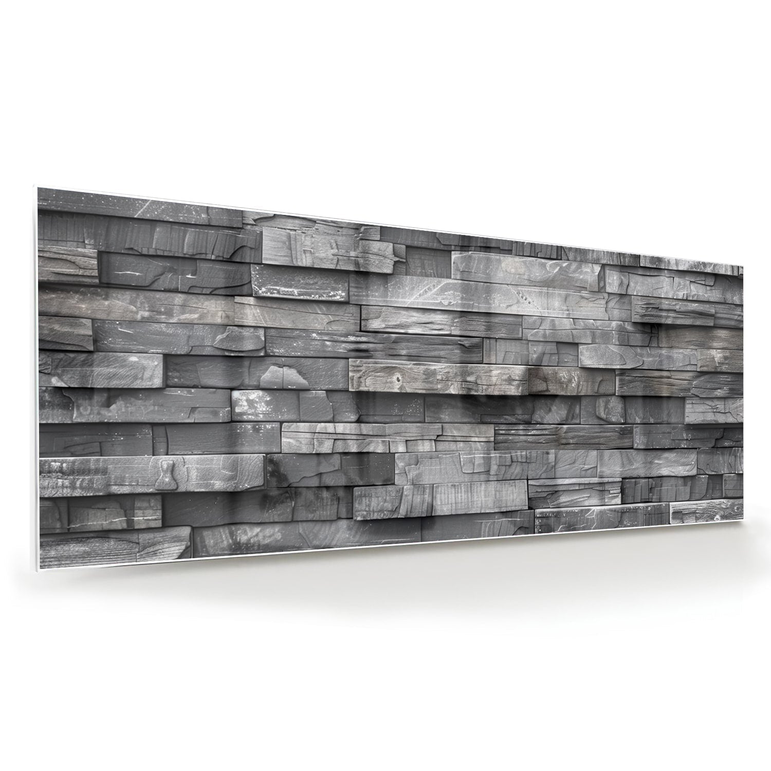 Modernes Glasbild mit grauer Textur – Glasbild aus Sicherheitsglas, Größe 60x60