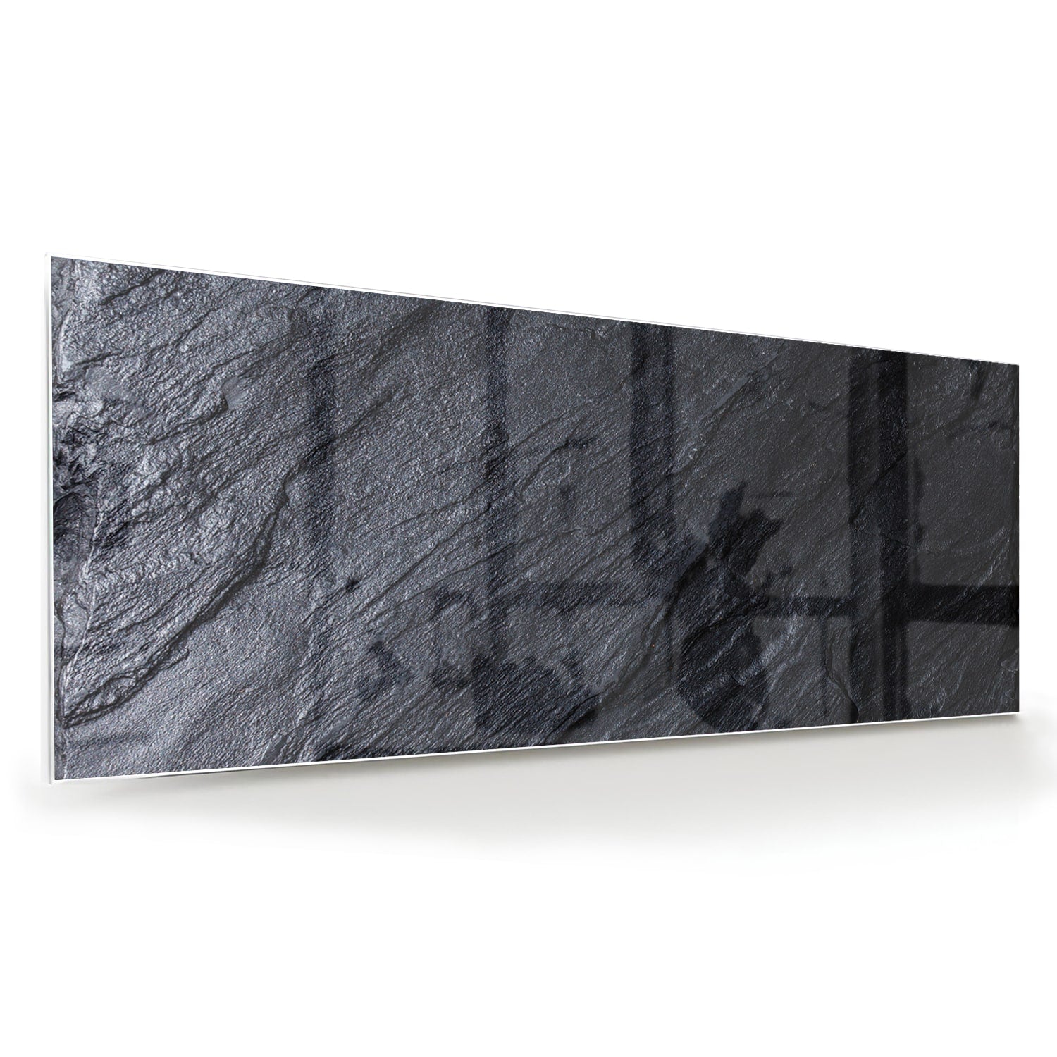 Stilvolles Glasbild mit abstrakter Schwarz-Weiß-Textur – Glasbild aus Sicherheitsglas, Größe 60x60