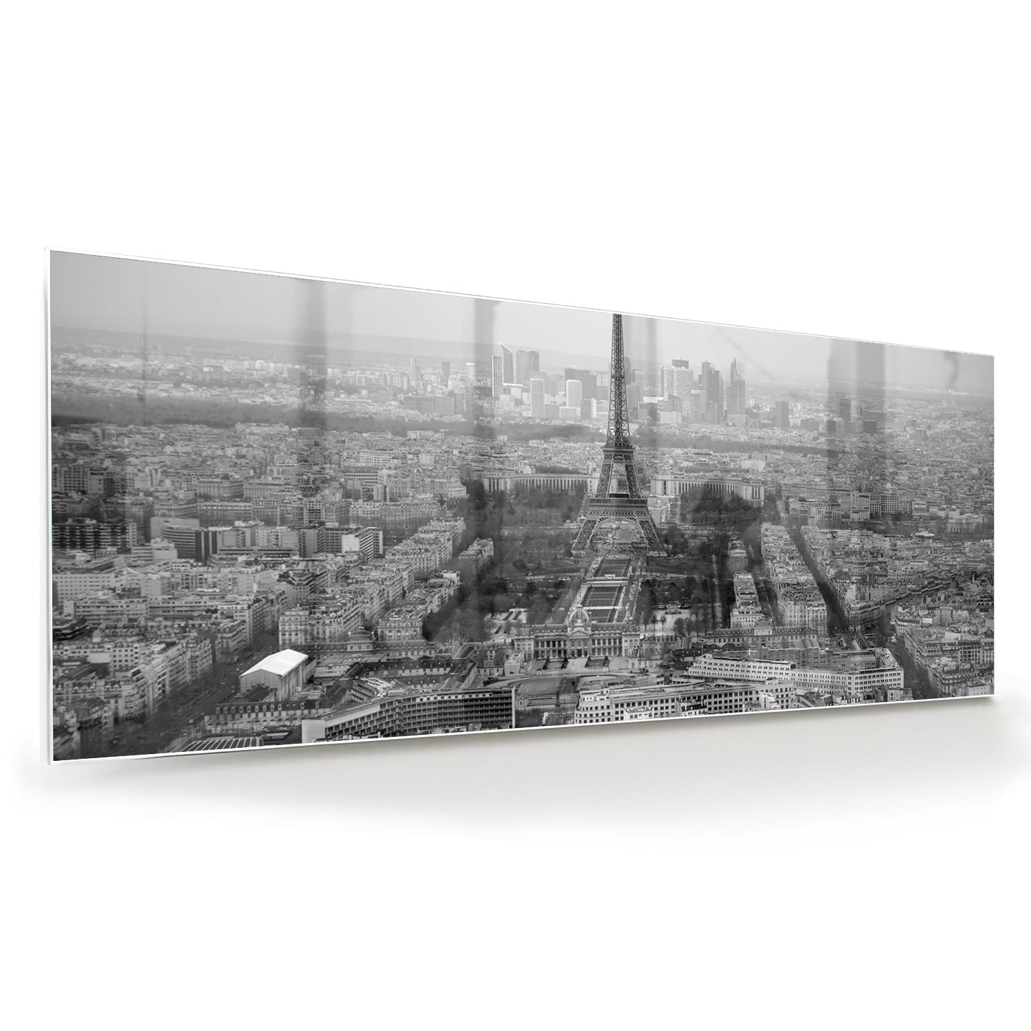 Schwarz-Weiß-Glasbild mit Paris-Motiv – Glasbild aus Sicherheitsglas, Größe 60x60