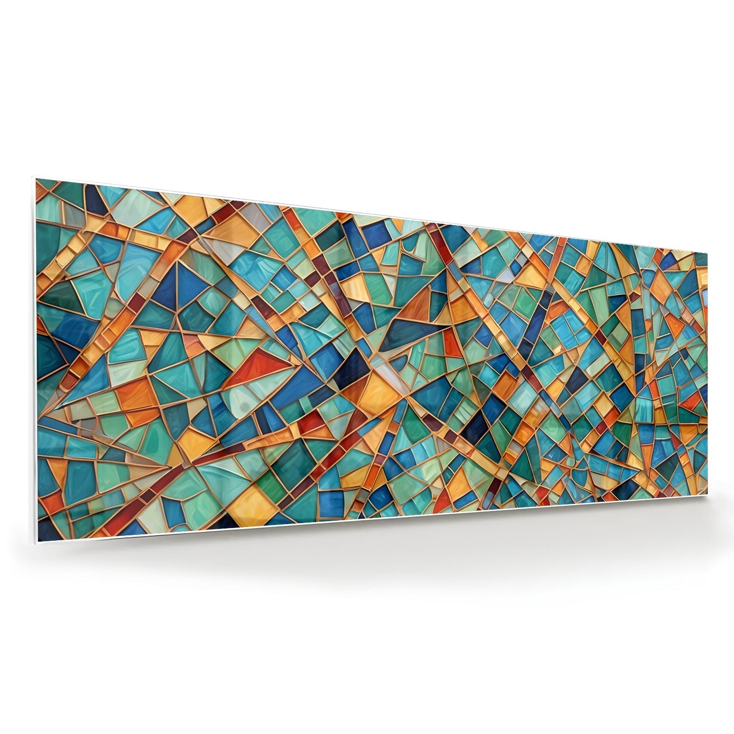 Farbenfrohes abstraktes Glasbild für Ihr Interieur – Glasbild aus Sicherheitsglas, Größe 60x60