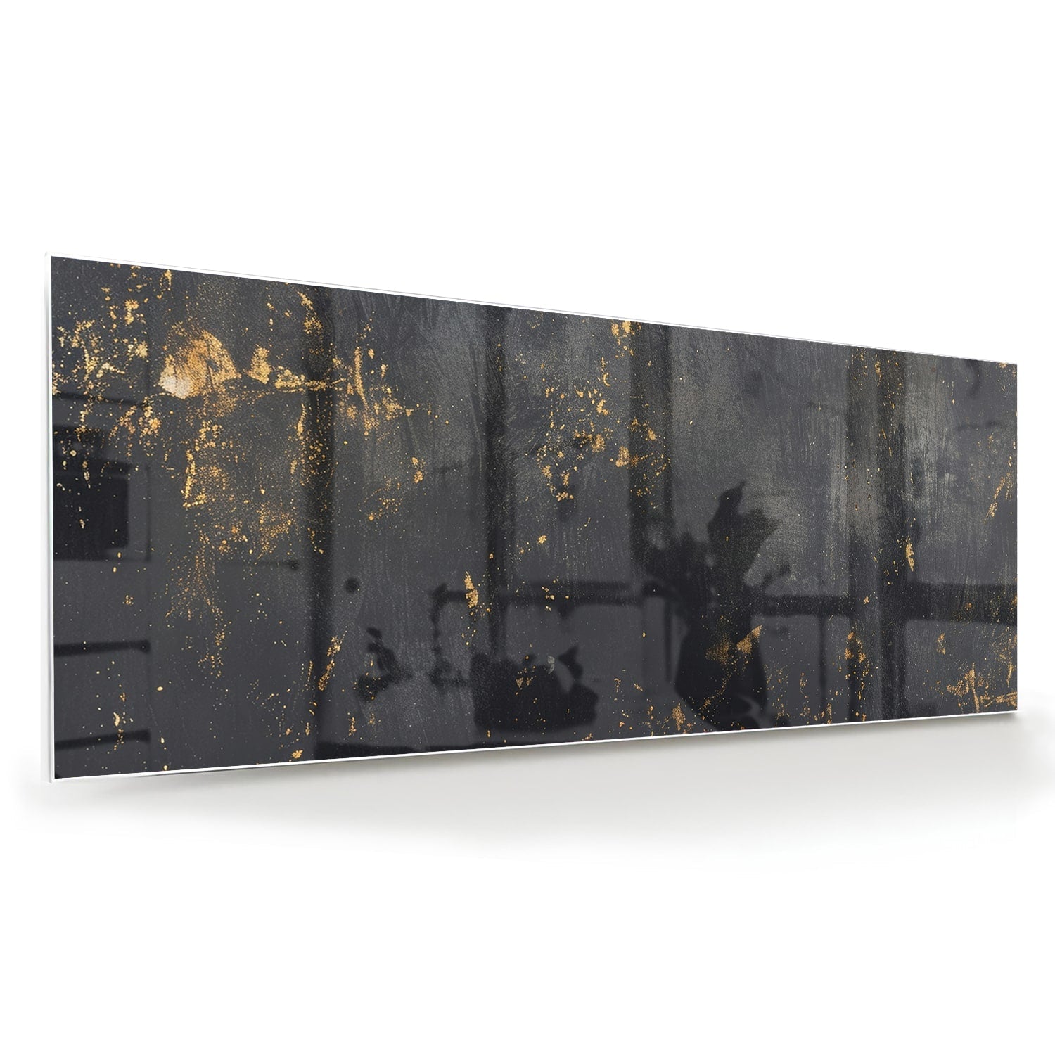 Stilvolles Glasbild mit goldenen Akzenten – Glasbild aus Sicherheitsglas, Größe 60x60