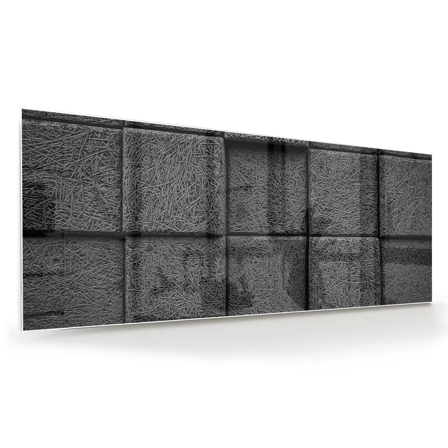 Dunkles abstraktes Glasbild für moderne Innenräume – Glasbild aus Sicherheitsglas, Größe 60x60