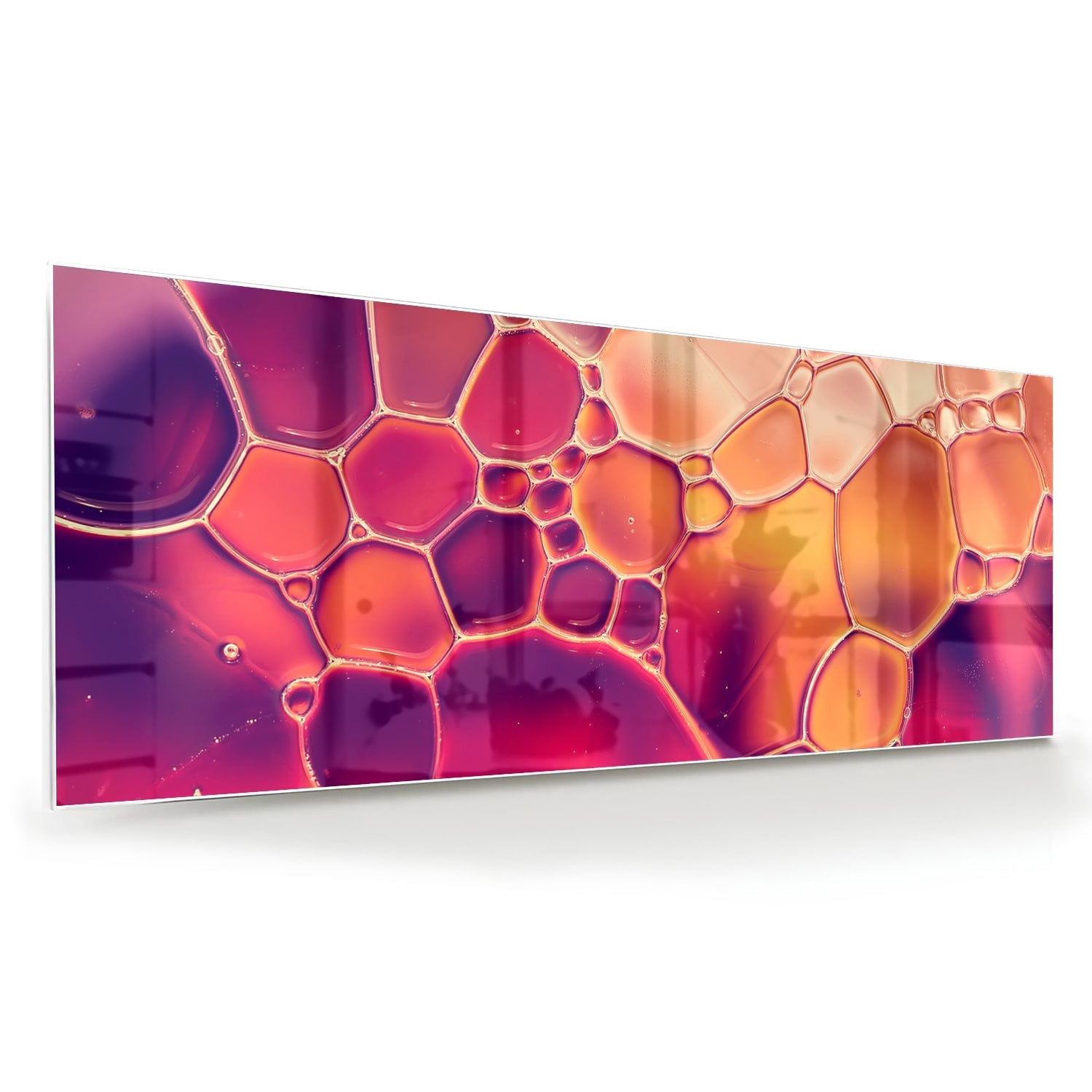 Abstraktes Glasbild in warmen Farben – Glasbild aus Sicherheitsglas, Größe 60x60