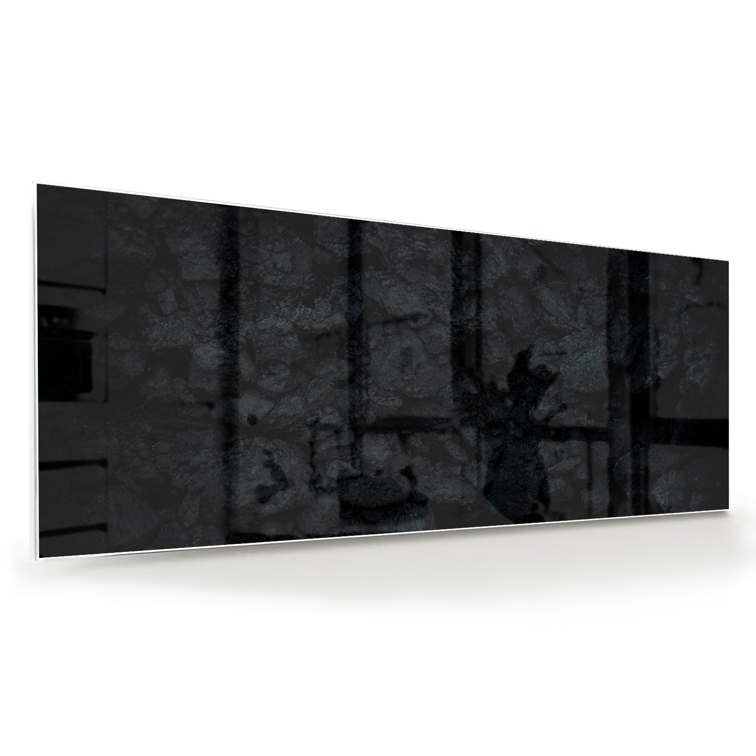 Elegantes Glasbild mit abstrakten Schattierungen – Glasbild aus Sicherheitsglas, Größe 60x60