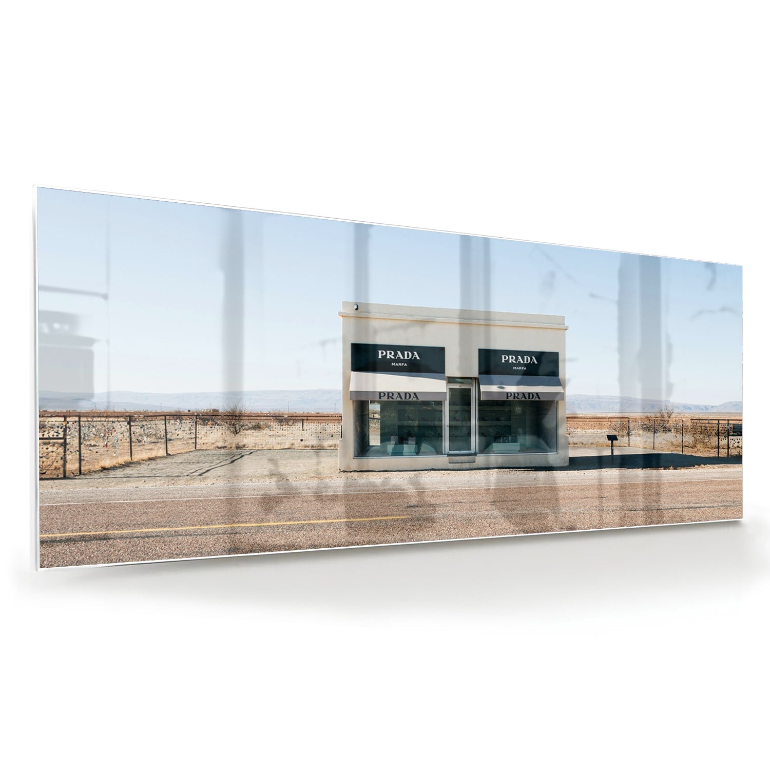 Modernes Glasbild mit einer Wüstenlandschaft – Glasbild aus Sicherheitsglas, Größe 60x60