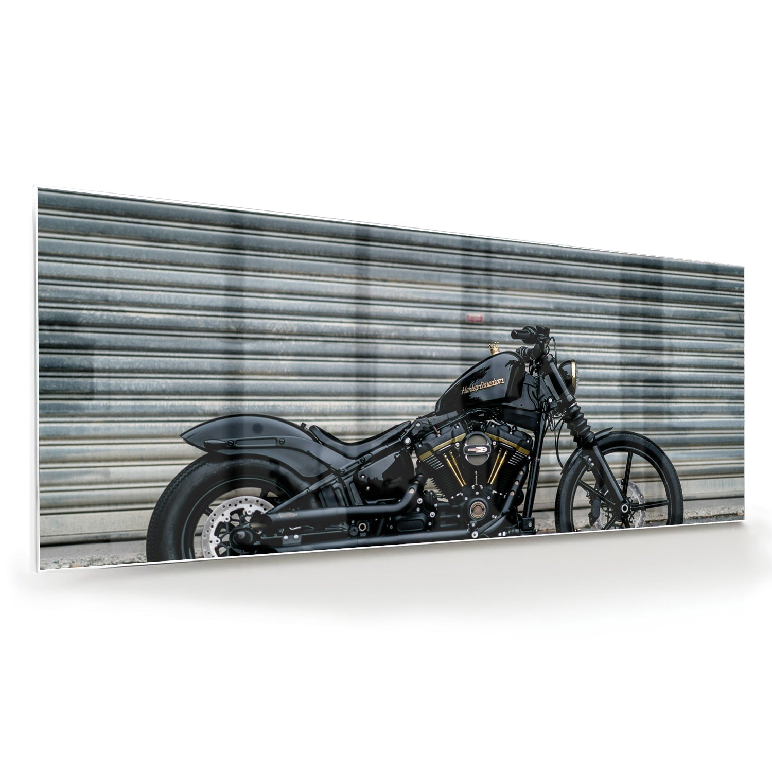 Stilvolles Glasbild mit einem Motorrad – Glasbild aus Sicherheitsglas, Größe 60x60