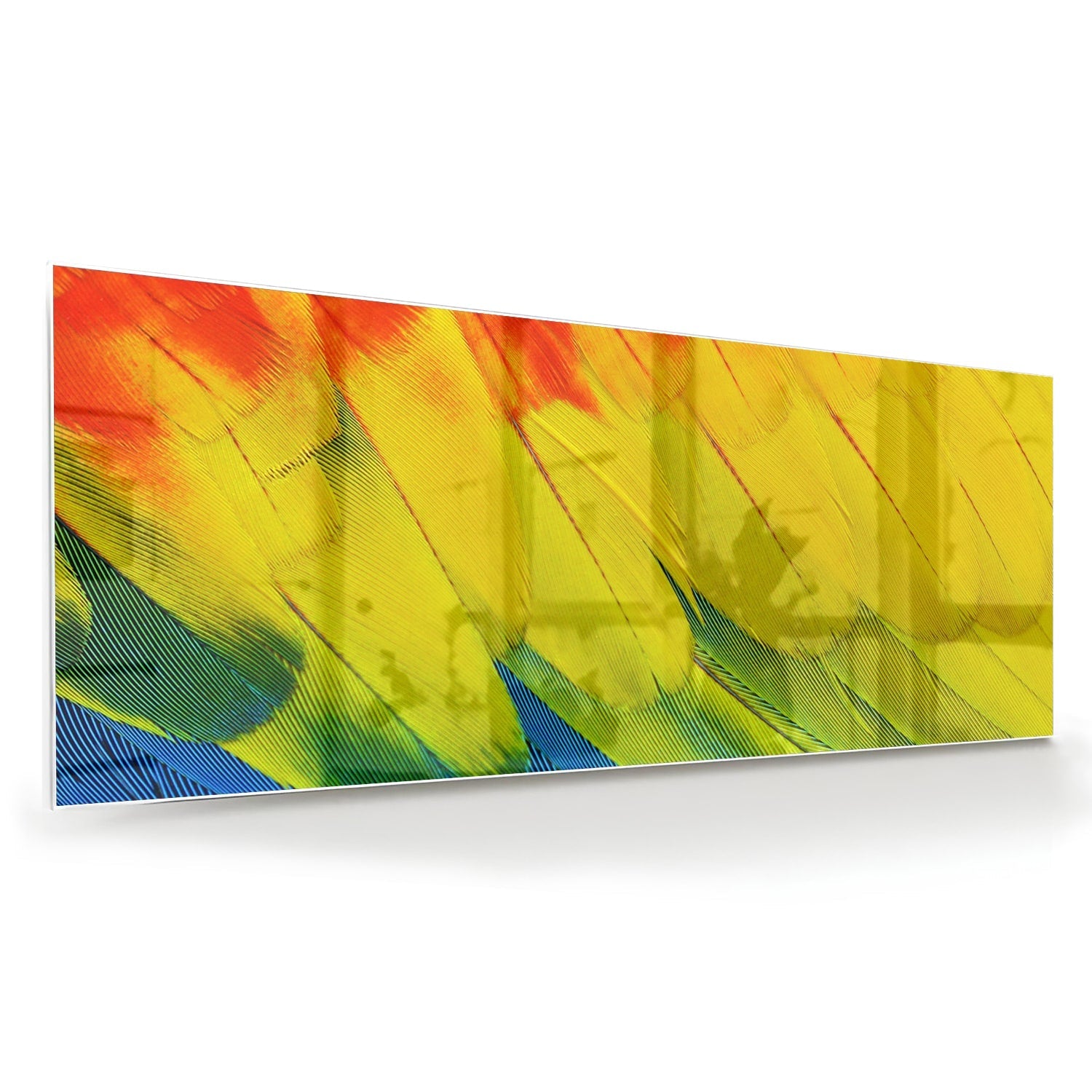 Farbenfrohes Glasbild mit abstrakten Wellen – Glasbild aus Sicherheitsglas, Größe 60x60