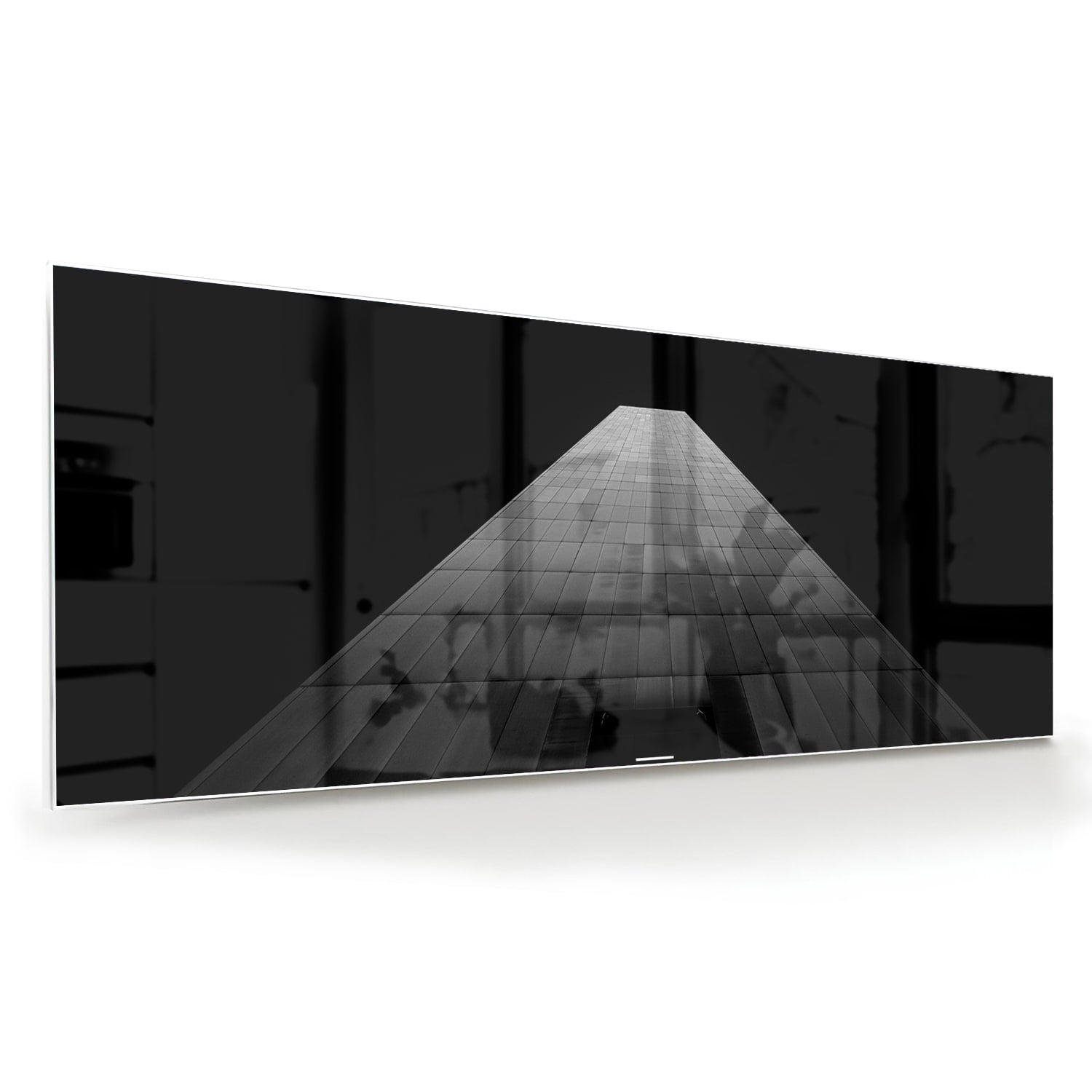 Minimalistisches Glasbild mit Lichteinfall – Glasbild aus Sicherheitsglas, Größe 60x60