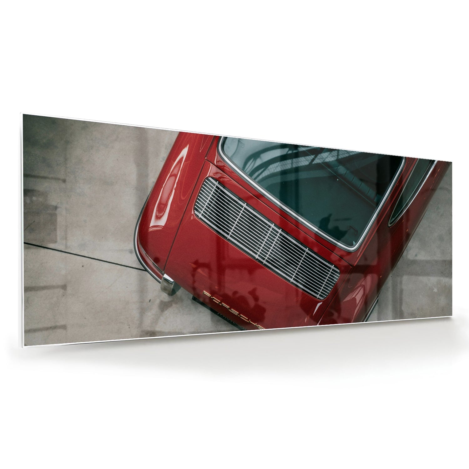 Stilvolles Glasbild mit einem roten Auto – Glasbild aus Sicherheitsglas, Größe 60x60