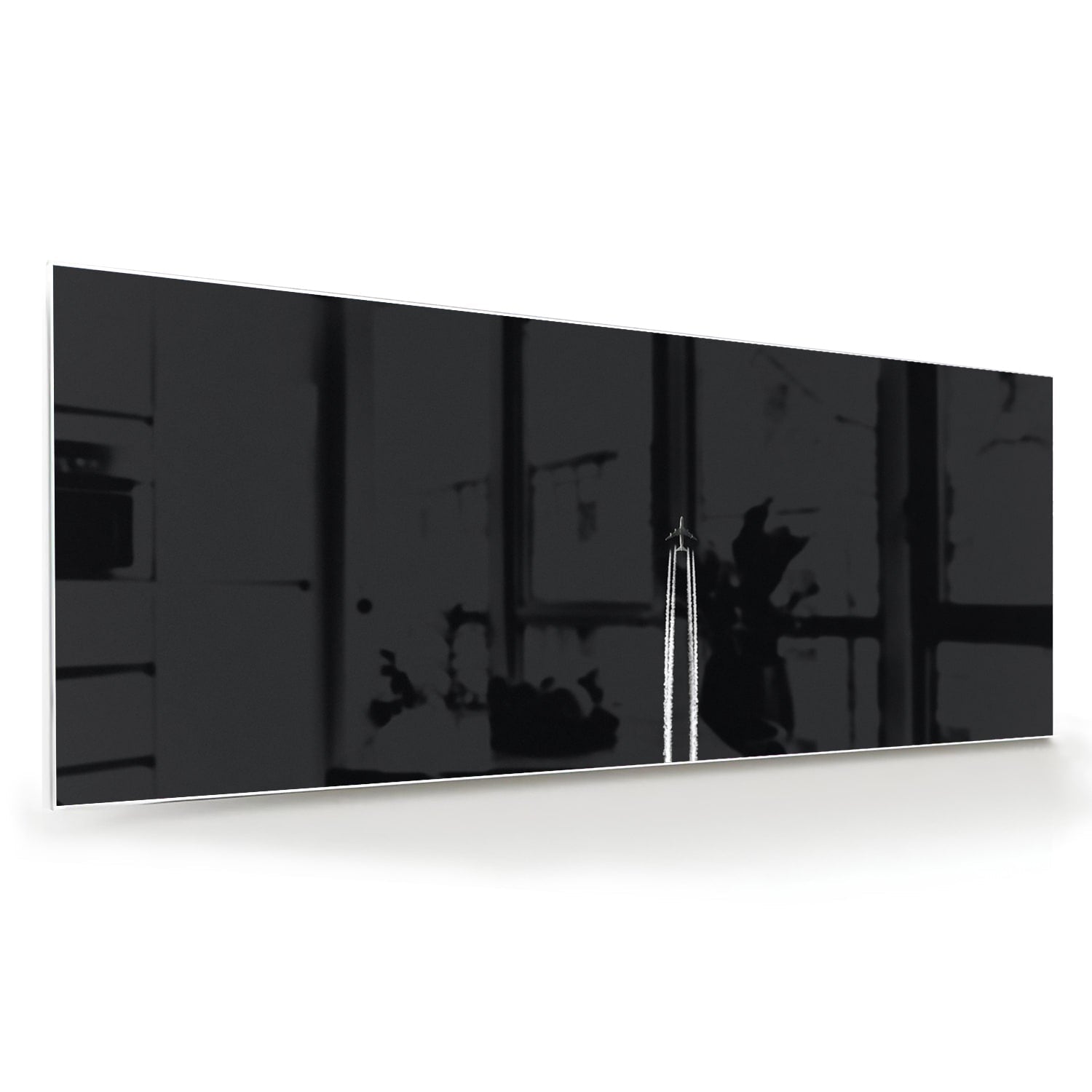 Stilvolles schwarzes Glasbild für moderne Innenräume – Glasbild aus Sicherheitsglas, Größe 60x60