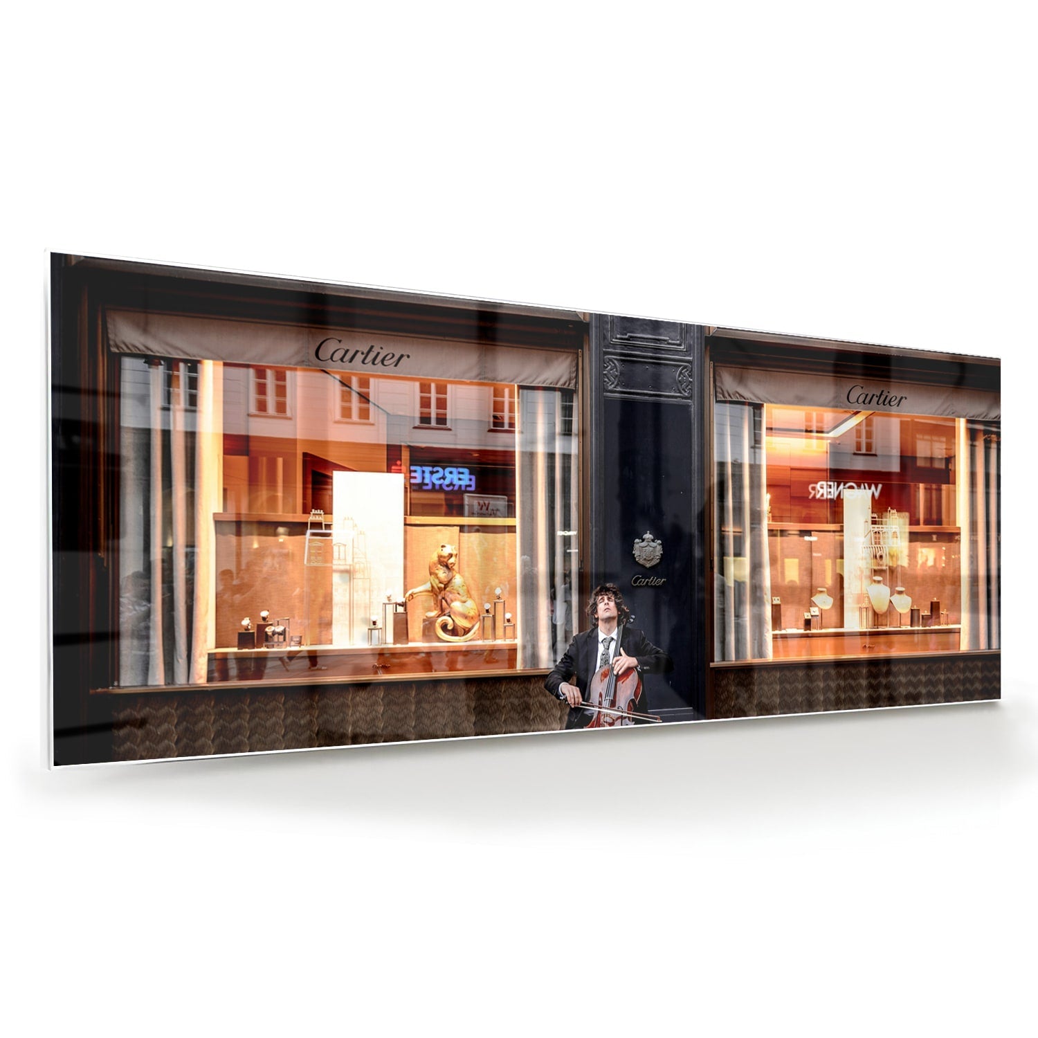 Luxuriöses Cartier-Glasbild für Ihr Interieur – Glasbild aus Sicherheitsglas, Größe 60x60