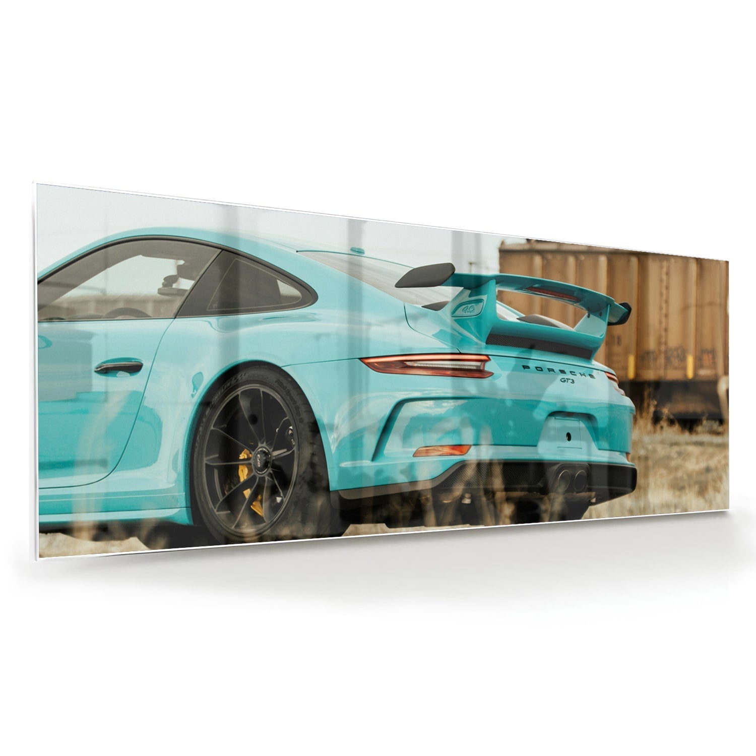 Stilvolles Glasbild mit einem Sportwagen – Glasbild aus Sicherheitsglas, Größe 60x60