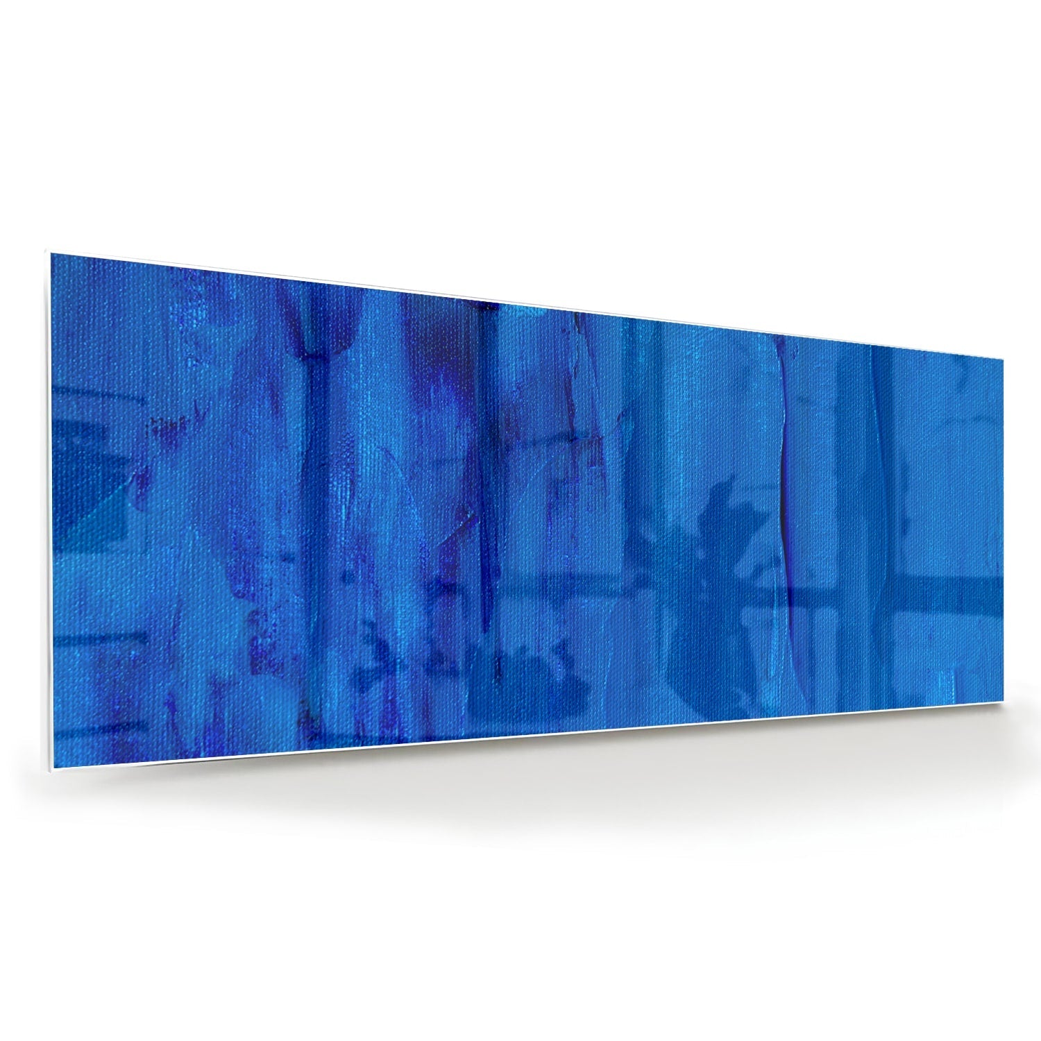 Blaues abstraktes Glasbild für moderne Innenräume – Glasbild aus Sicherheitsglas, Größe 60x60