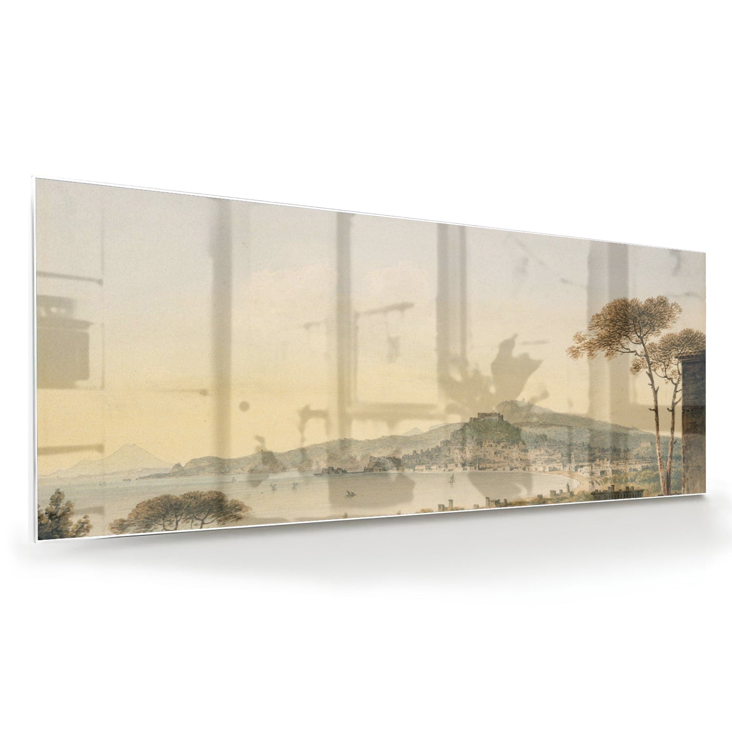 Rustikales Glasbild mit Berglandschaft – Glasbild aus Sicherheitsglas, Größe 60x60