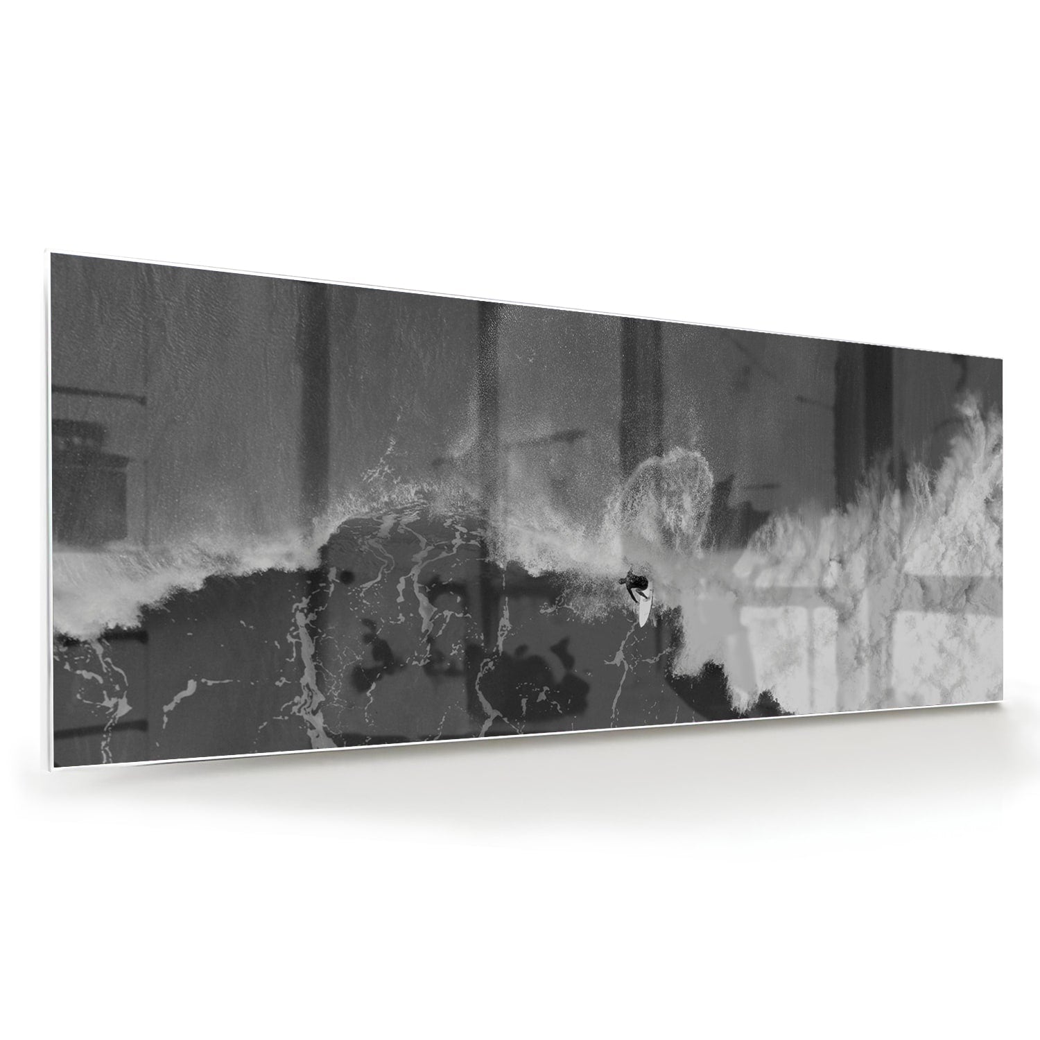 Abstraktes Schwarz-Weiß-Glasbild für ein modernes Interieur – Glasbild aus Sicherheitsglas, Größe 60x60