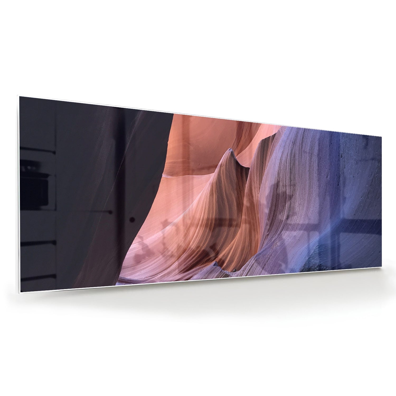 Abstraktes Glasbild mit warmen Farbtönen – Glasbild aus Sicherheitsglas, Größe 60x60
