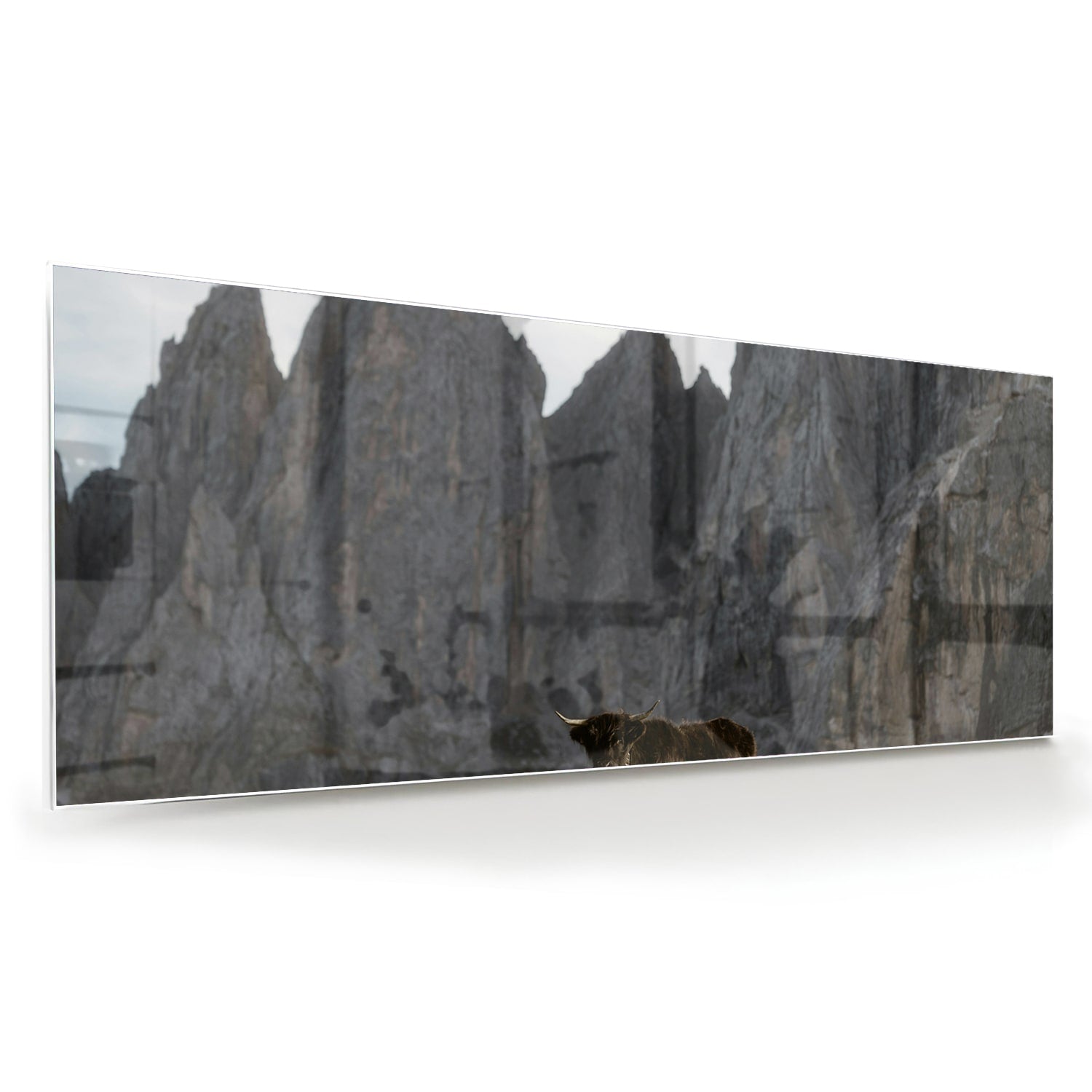 Glasbild mit majestätischen Bergen – Glasbild aus Sicherheitsglas, Größe 60x60