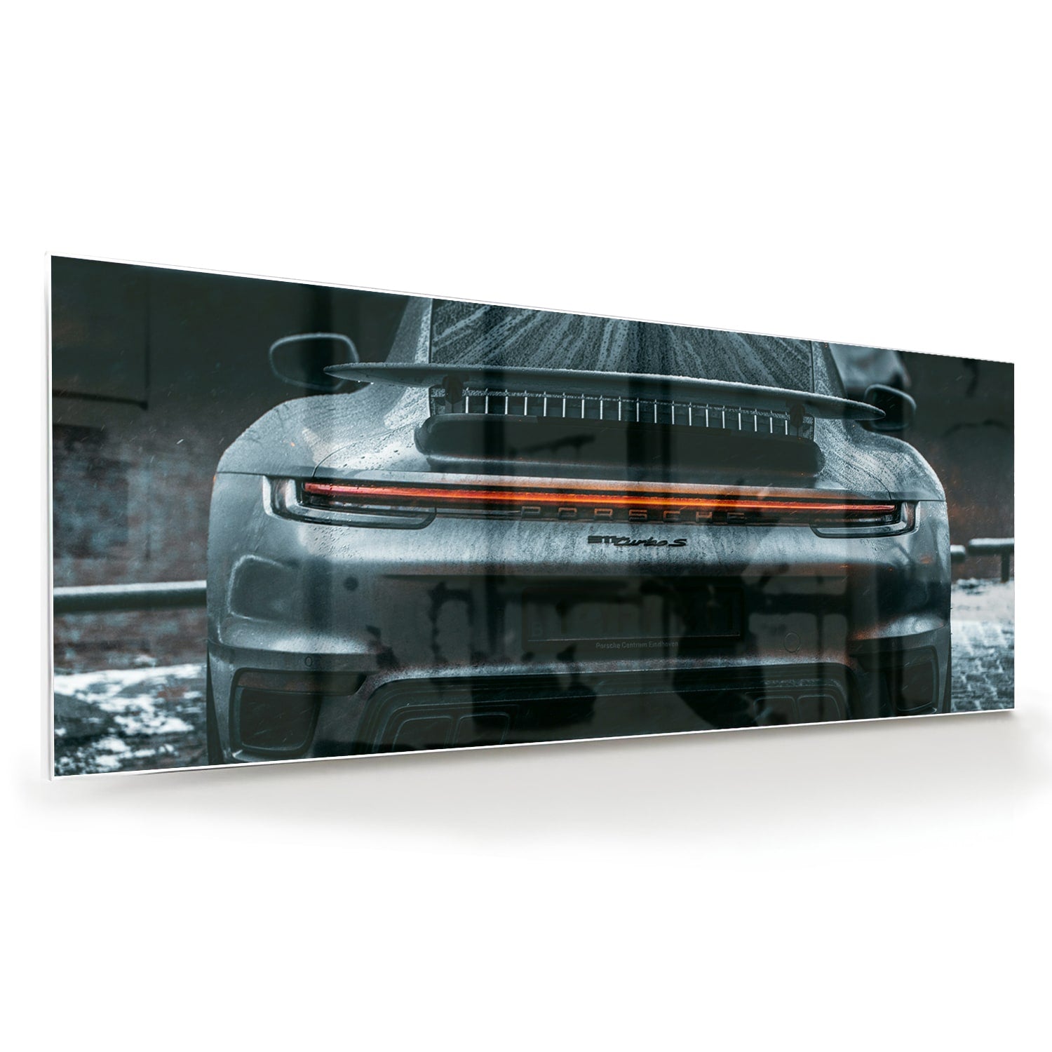 Elegantes Glasbild mit einem Sportwagen – Glasbild aus Sicherheitsglas, Größe 60x60