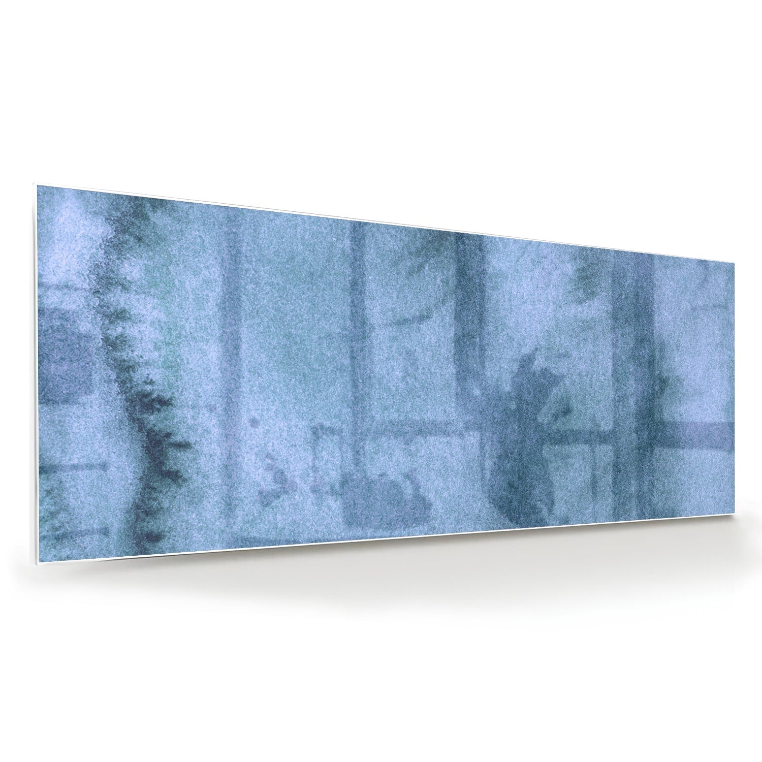 Modernes Glasbild in blauen Farbtönen – Glasbild aus Sicherheitsglas, Größe 60x60