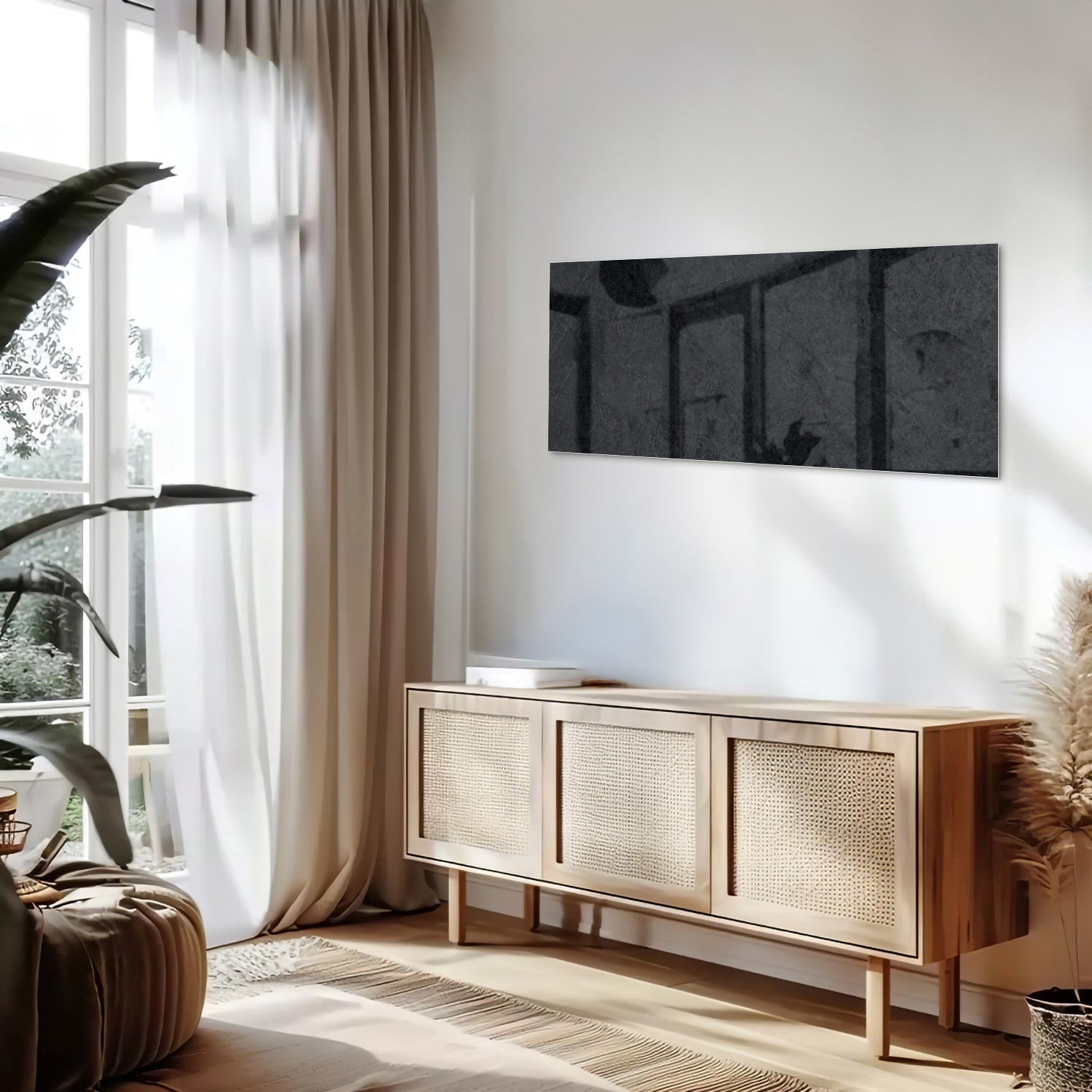 Minimalistisches Glasbild für moderne Innenräume – Glasbild aus Sicherheitsglas, Größe 60x60_rond
