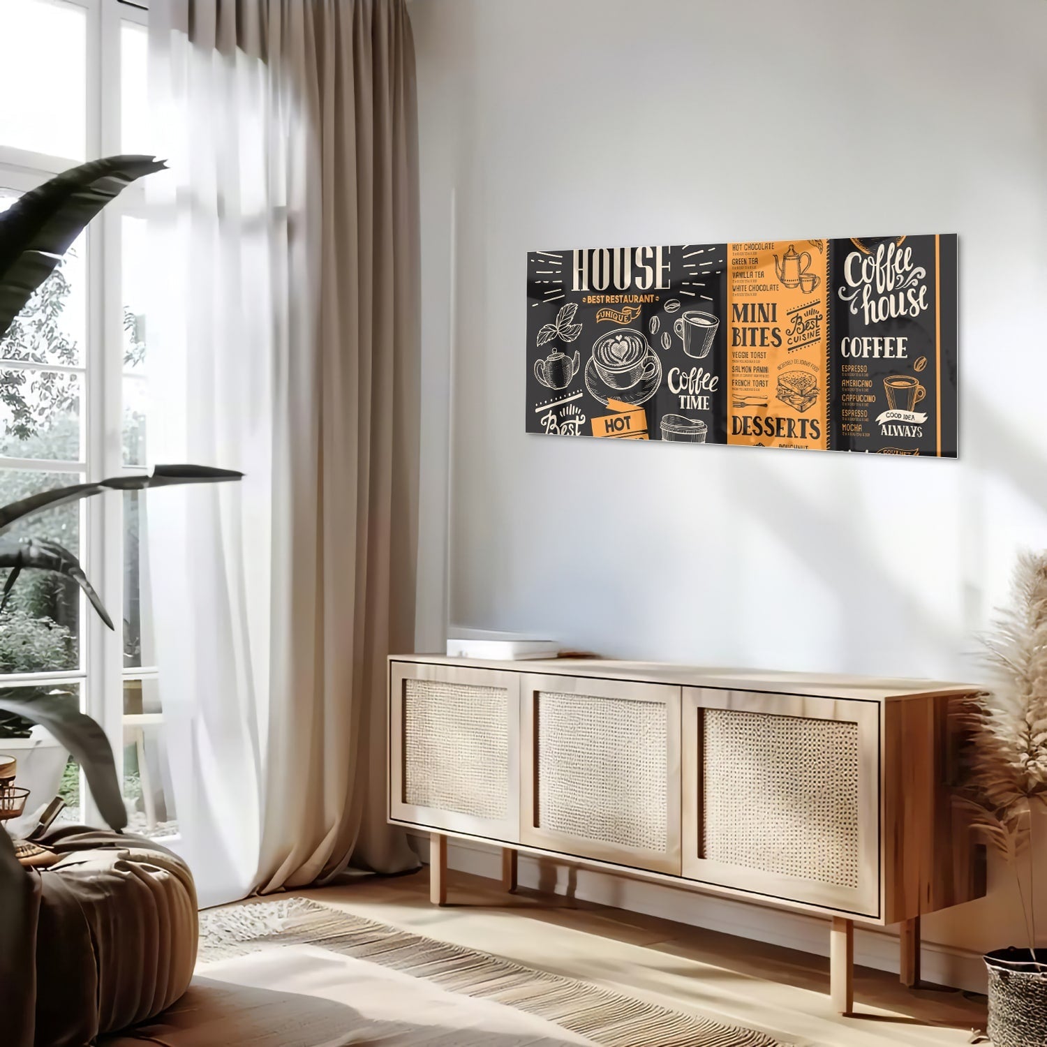 Glasbild – Vintage Coffee-House – Glasbild aus Sicherheitsglas, Größe 60x60_rond
