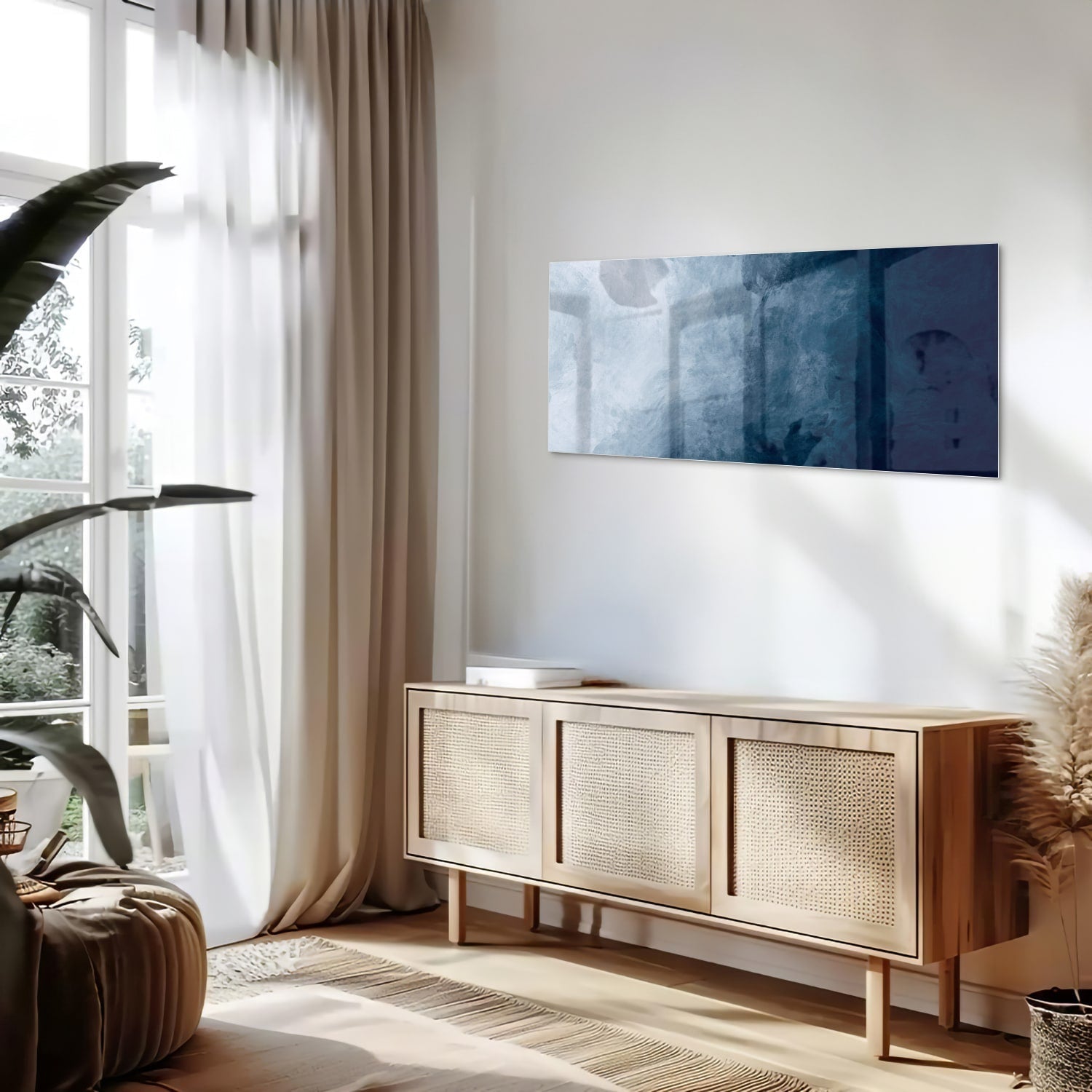 Königsblaues Glasbild – verschiedene Größen – Glasbild aus Sicherheitsglas, Größe 60x60_rond