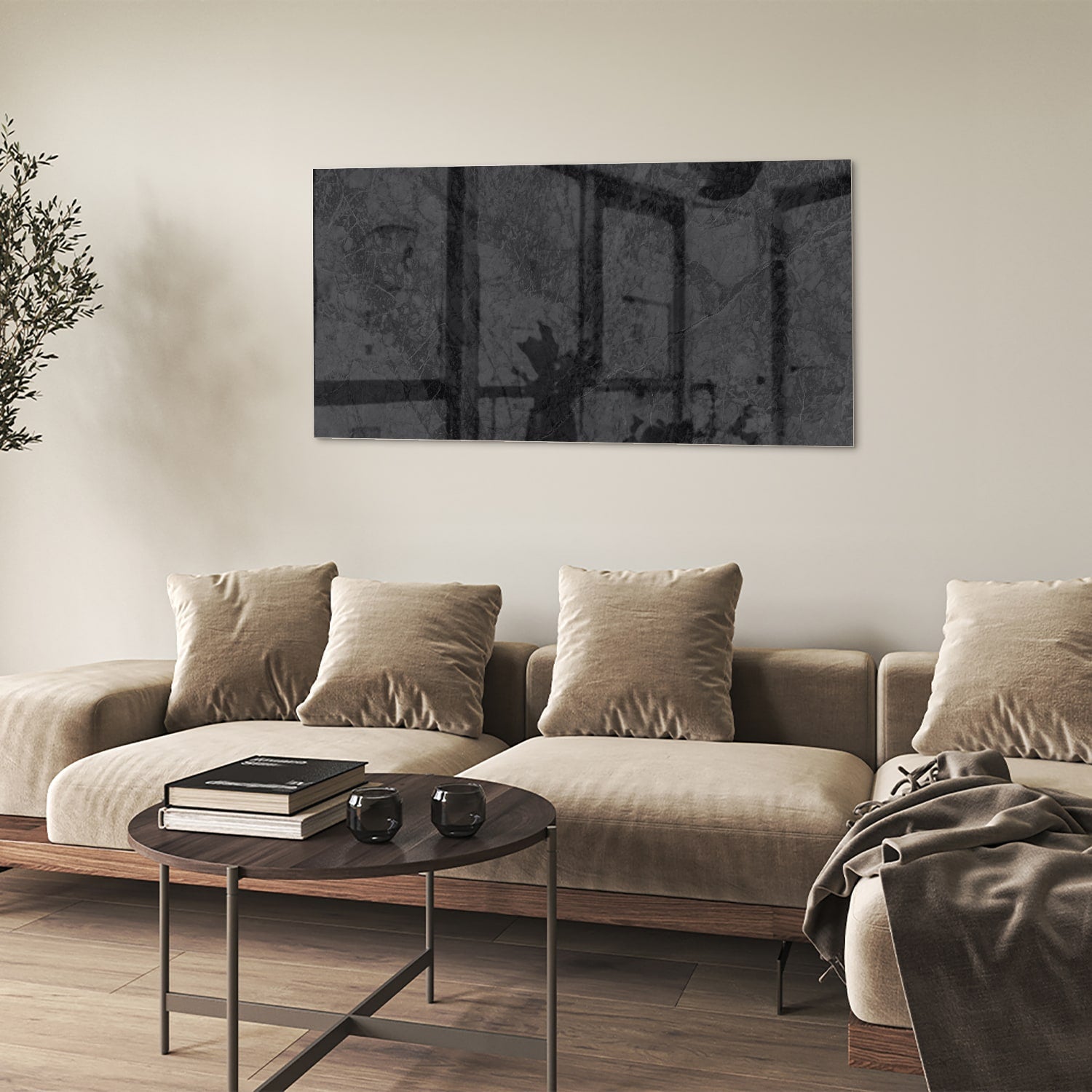 Elegantes Glasbild mit abstrakter Dekoration – Glasbild aus Sicherheitsglas, Größe 90x60